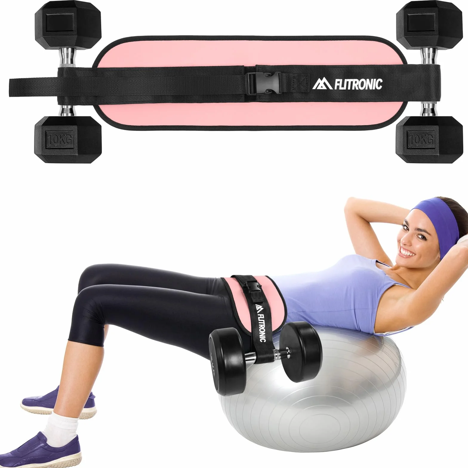 flintronic Pas biodrowy do ćwiczeń, pas biodrowy do ciągnięcia bioder, regulowany pas biodrowy z dodatkową wyściółką do hantli, kettlebellów, siłowni, fitnessu, kulturystyki, podnoszenia ciężarów