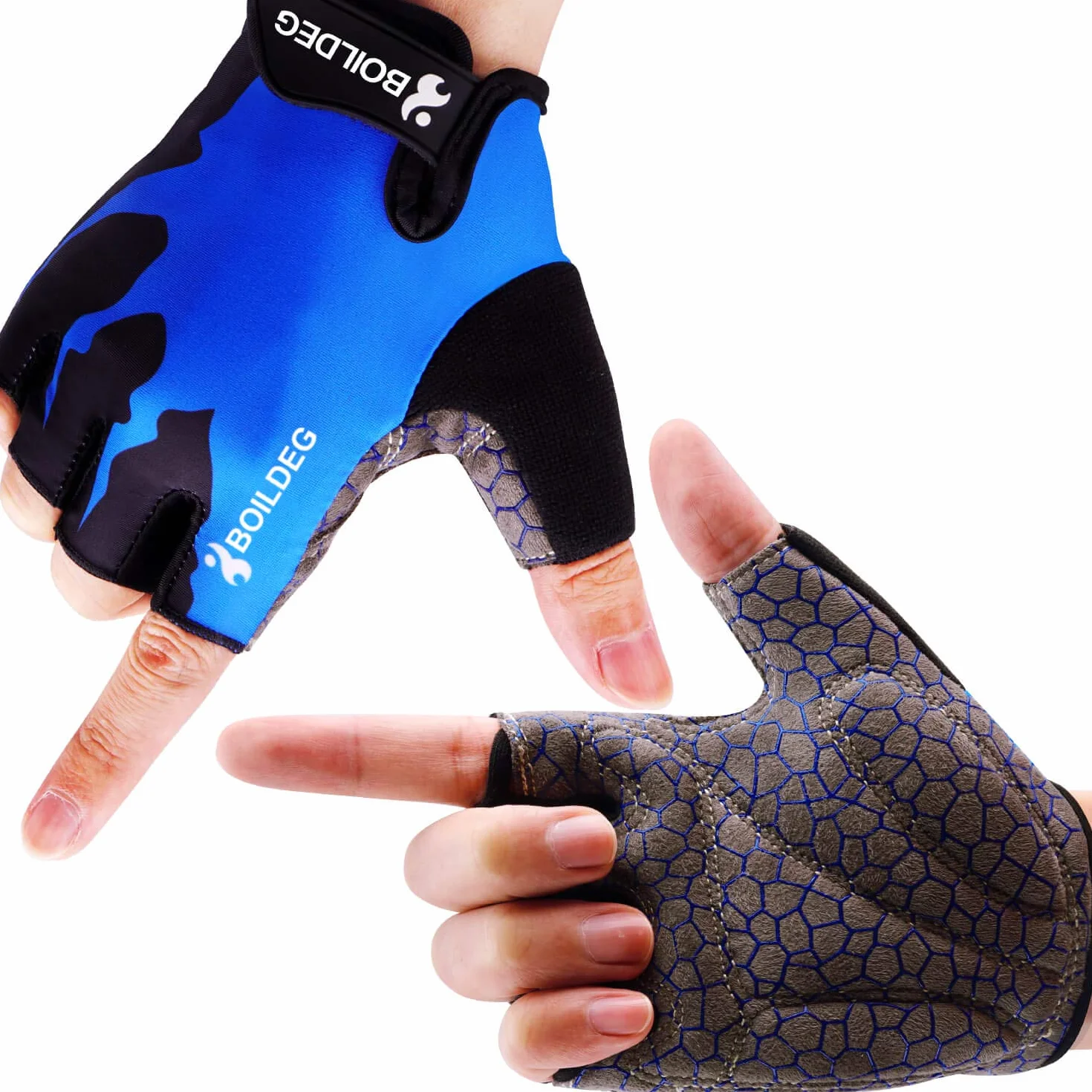 Rękawiczki rowerowe, bez palców, oddychające, antypoślizgowe, amortyzujące wstrząsy, do jazdy na rowerze MTB, fitnessu, dla kobiet i mężczyzn