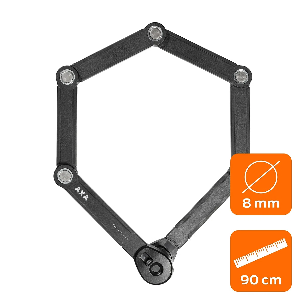 Axa Unisex – Fold Ultra 900 składane zapięcie dla dorosłych, czarne, 900 mm