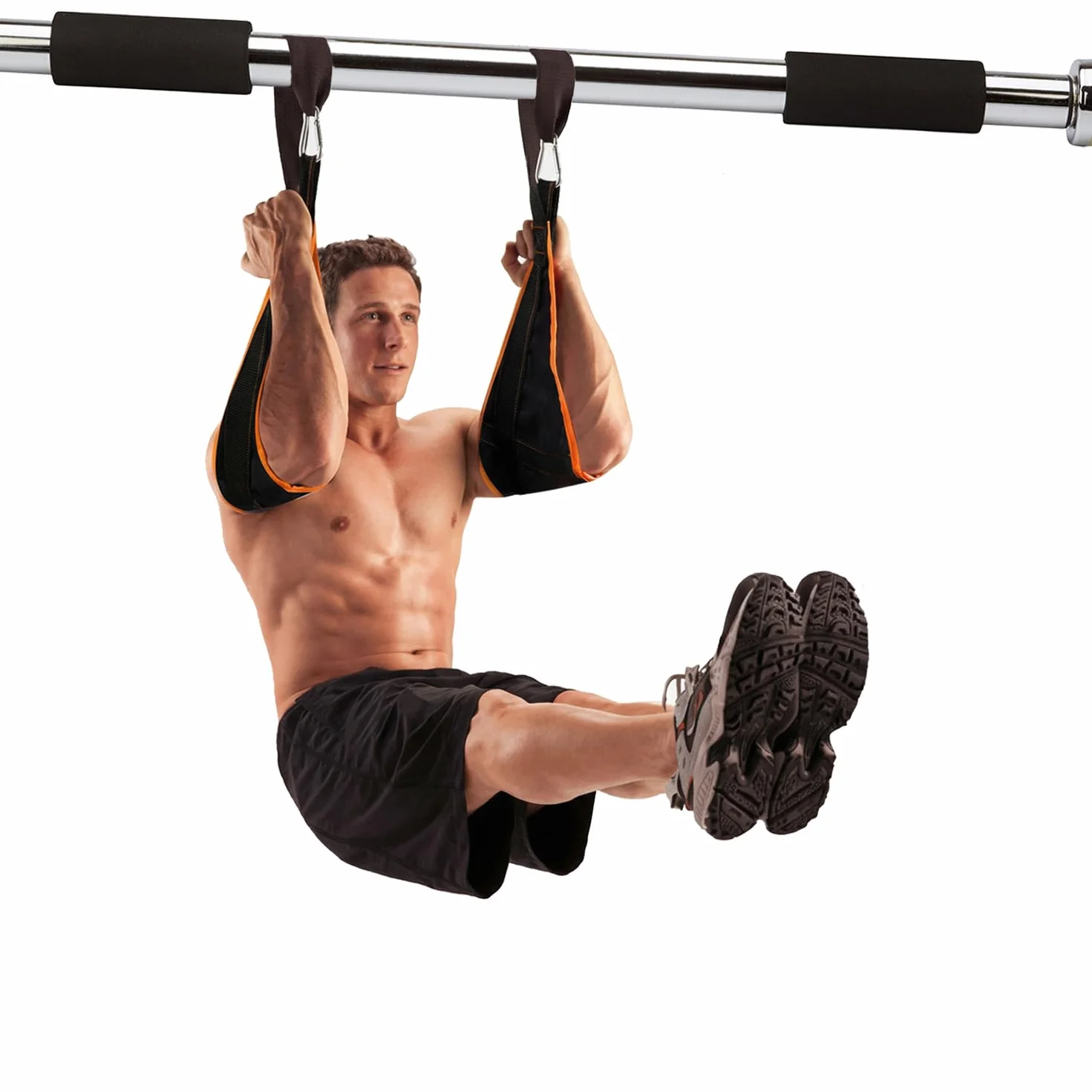 Taeku Szlufki na ramiona do treningu brzucha 1 para, trwałe Ab Straps Slings drążek do podciągania trener brzucha, fitness do 200 kg, obciążenie do drzwi i drążka gimnastycznego (pomarańczowy)