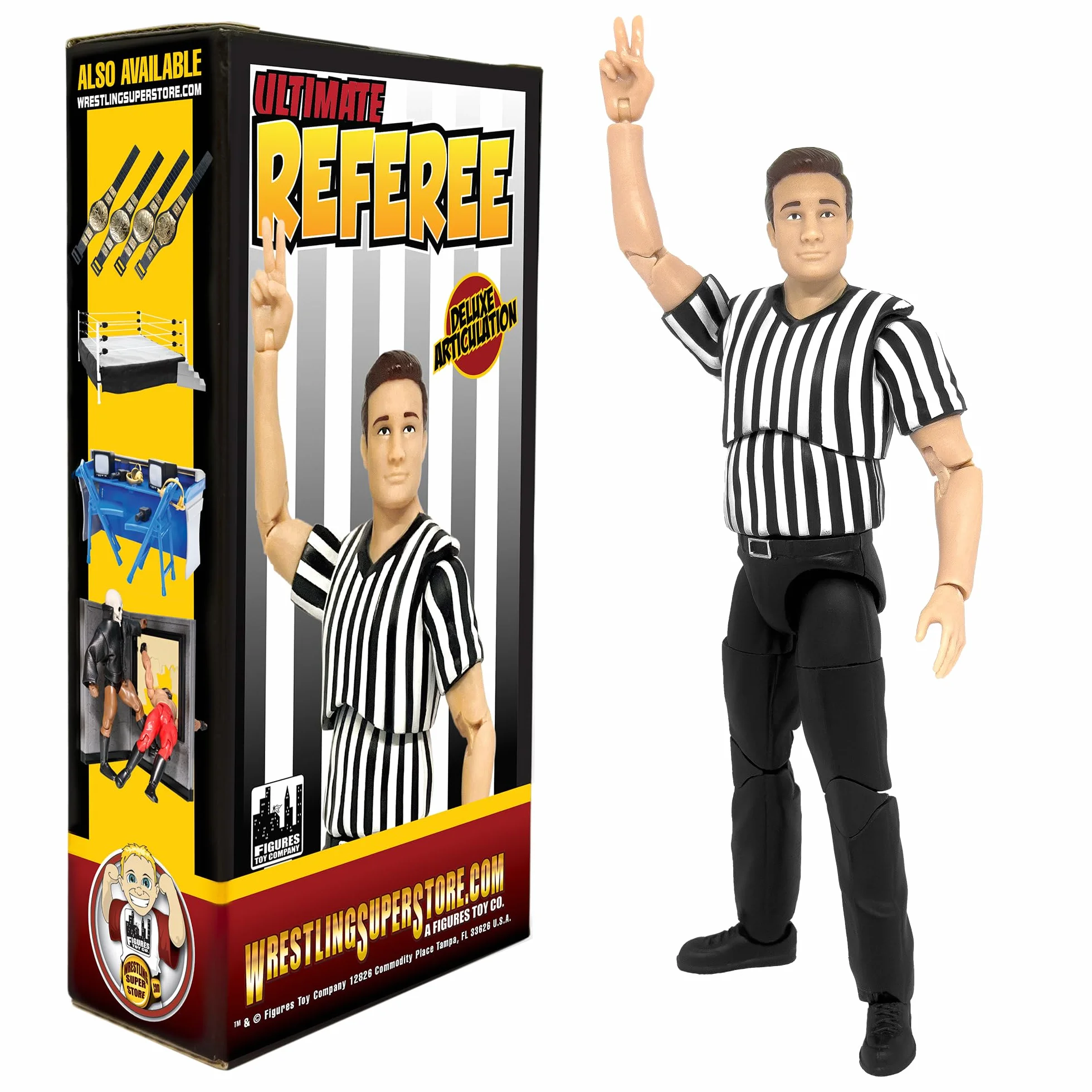 Figures Toy Company Figurki Ultimate Sędzia z artykulacją Deluxe WWE Wrestling 15 cm