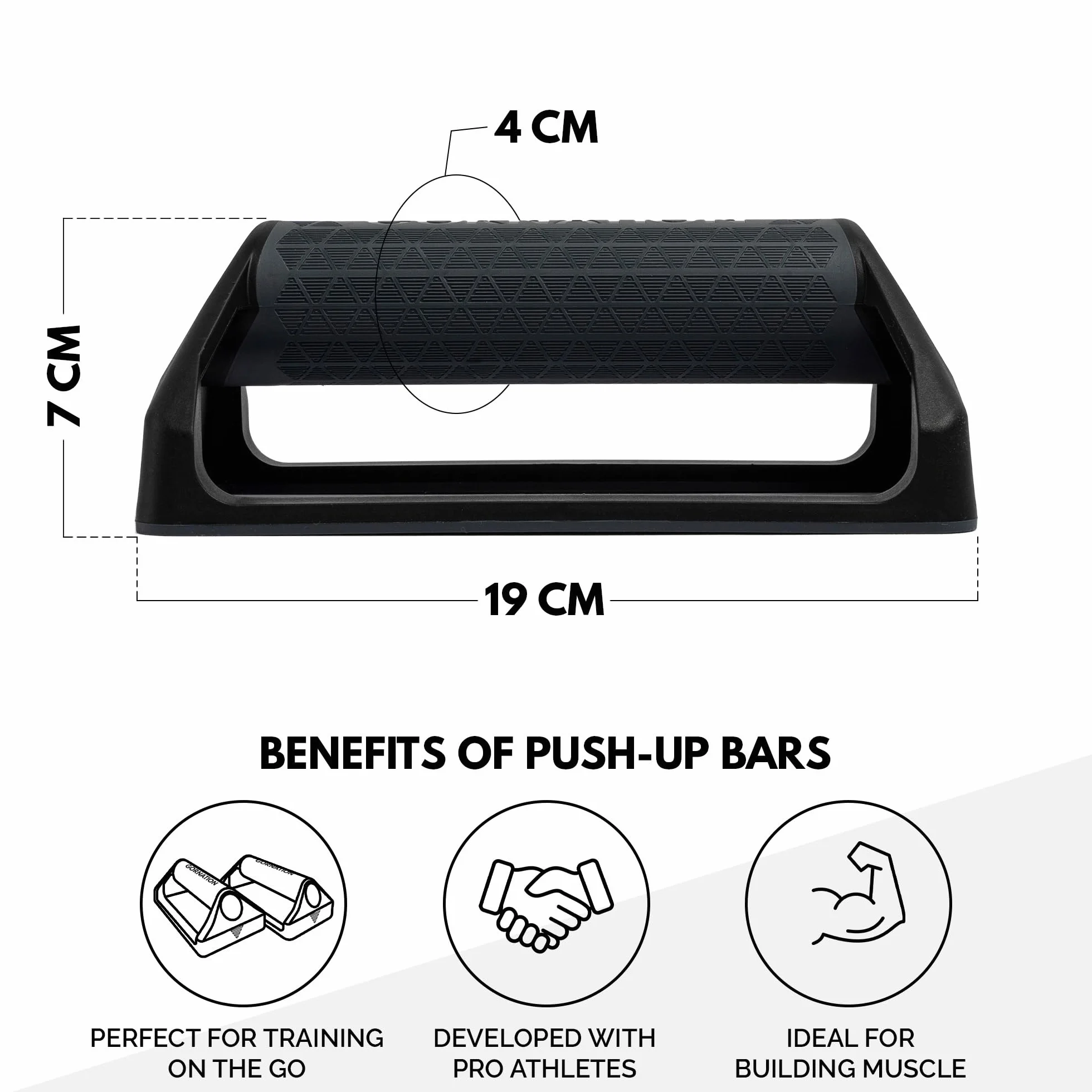 GORNATION Uchwyty push-up z antypoślizgową podstawą do ćwiczeń w domu i na zewnątrz, lekkie, trwałe stojaki push up z ergonomicznym uchwytem do treningu siłowego