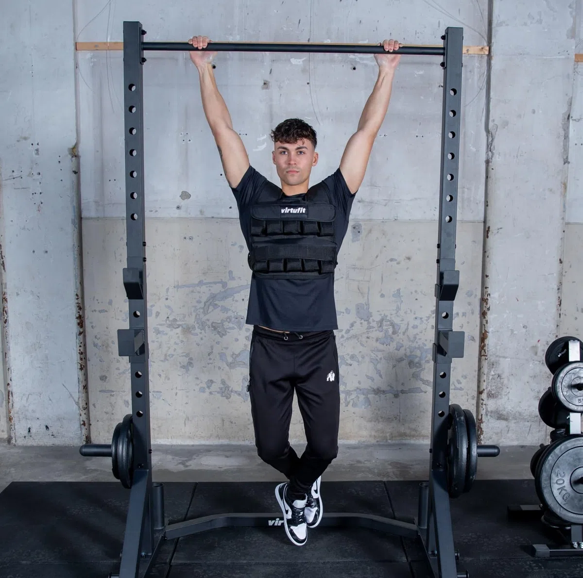 VirtuFit Regulowana kamizelka obciążeniowa Pro – 10 kg – czarna – kamizelka treningowa – trening siłowy