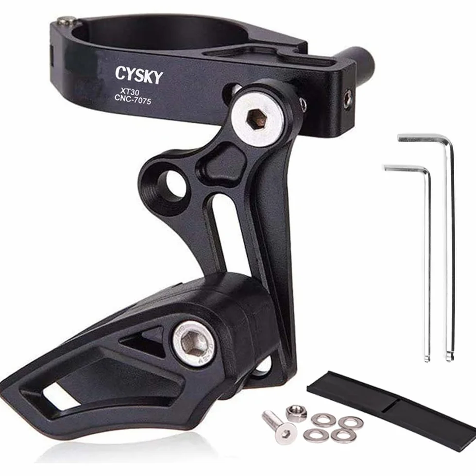 CYSKY Prowadnica łańcucha rowerowego, osłona łańcucha roweru górskiego, ochrona łańcucha MTB, 7075, stop aluminium, do większości rowerów, rowerów szosowych, górskich