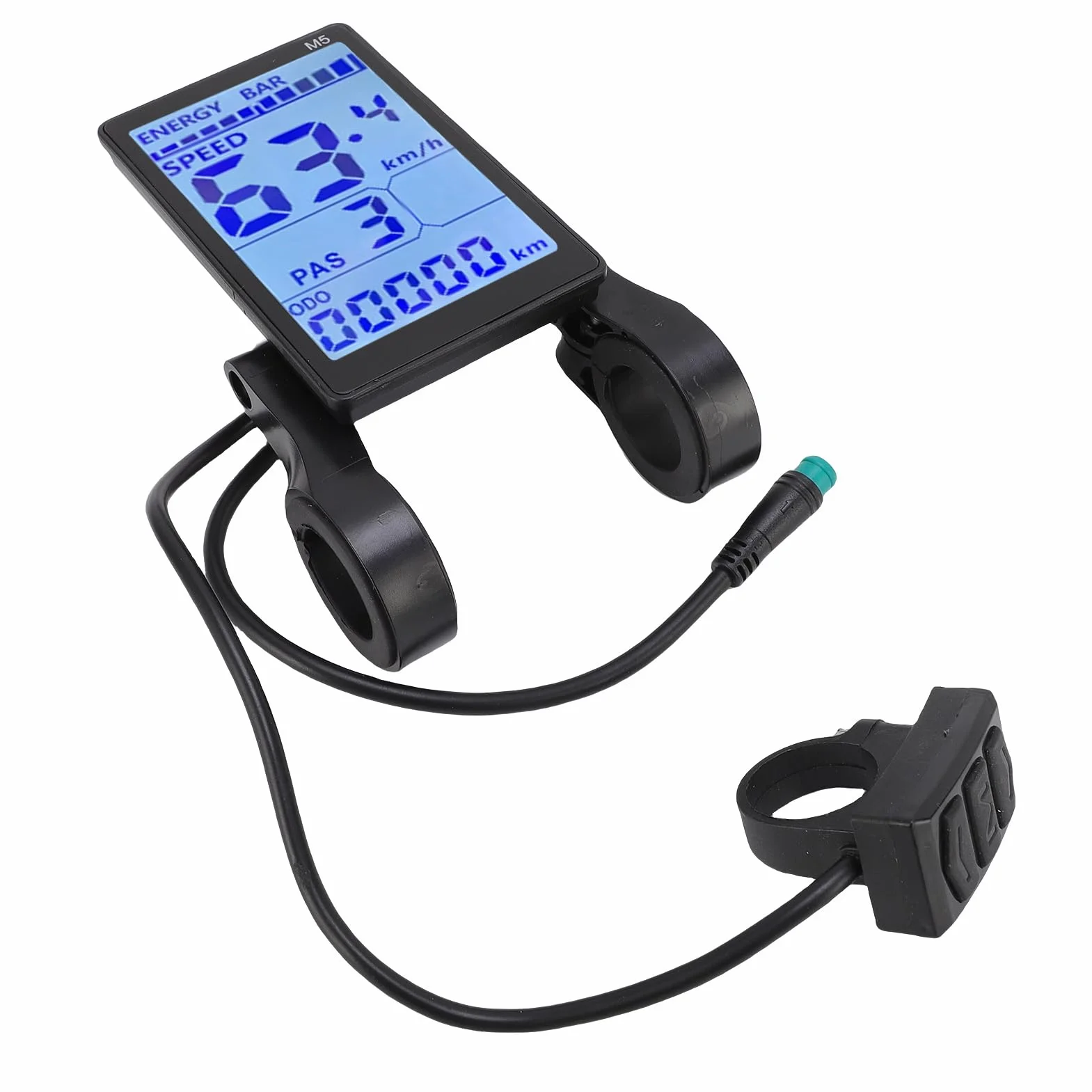 Asixxsix Wyświetlacz Roweru Elektrycznego, Wodoodporne Złącze 5-pinowe Prędkościomierz Rowerowy Kompatybilny z kierownicą 22,2 Mm, Licznik Rowerowy z Monitorowaniem Danych w Czasie Rzeczywistym dla