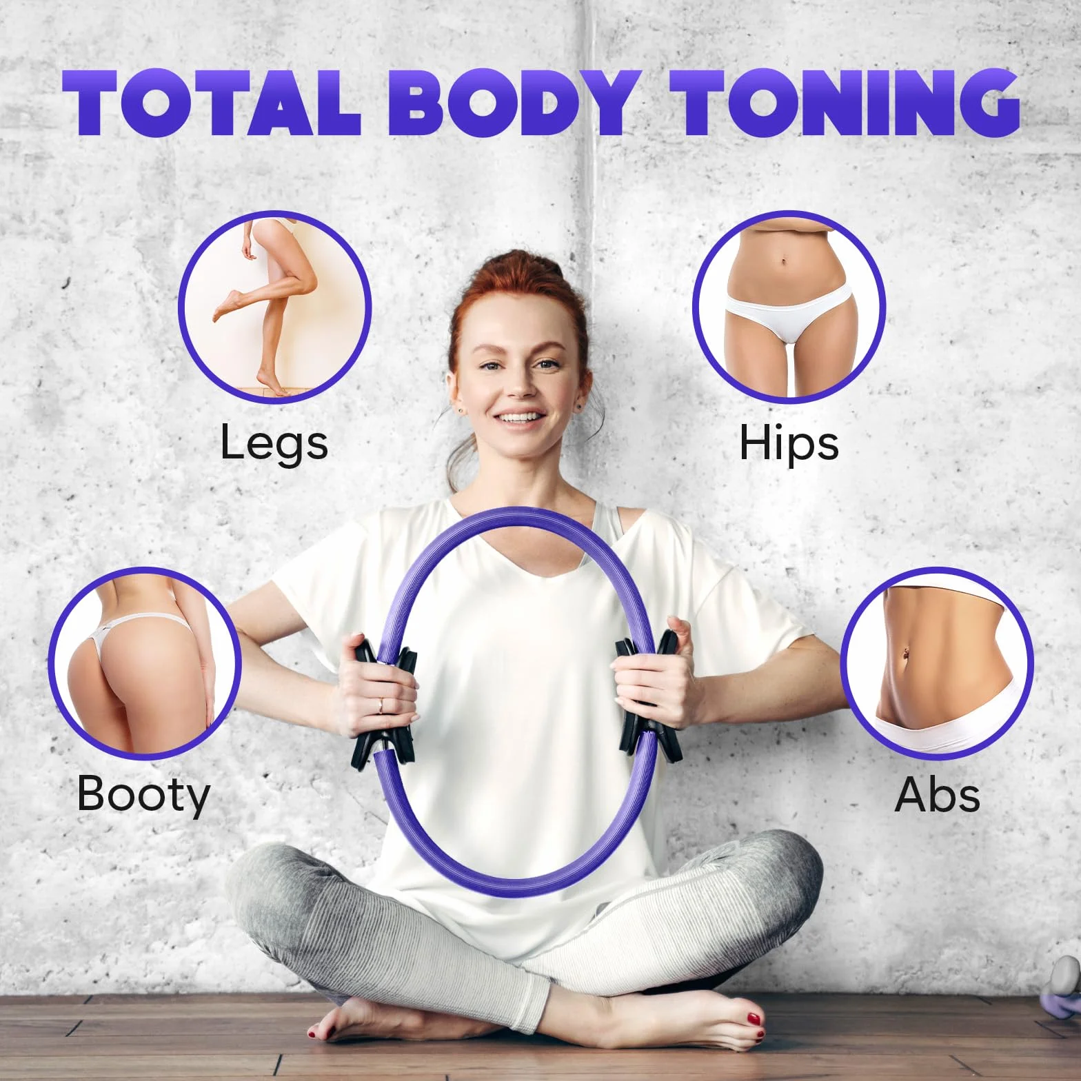 Zestaw pierścieni i piłek do pilatesu z pierścieniem do ćwiczeń 35 cm, mini piłką, 4 paskami oporowymi, plakat i torba treningowa, zestaw treningowy dla siły rdzenia i tonowania