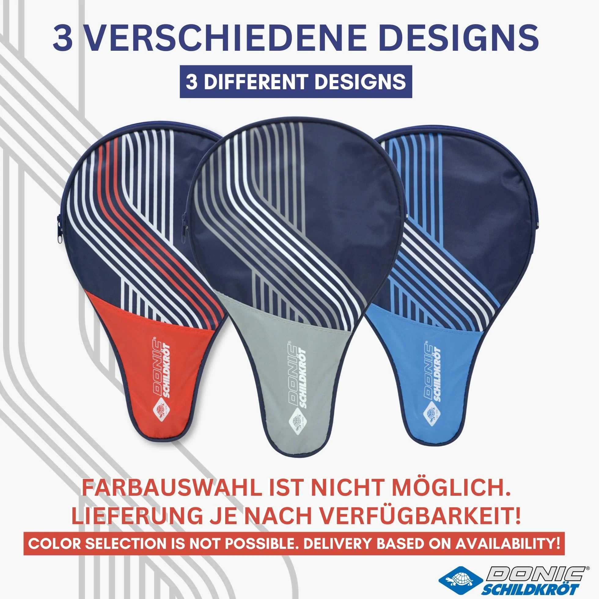 Donic-Schildkröt Trendline 818507 pokrowiec na rakietkę do tenisa stołowego, dodatkowa kieszeń na 3 piłki, modny design, 818507