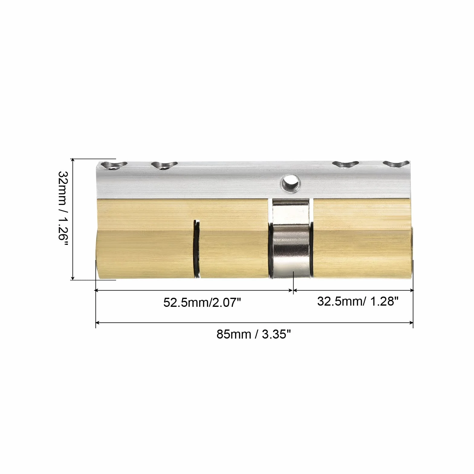 PATIKIL 32,5/52,5 (85 mm) europejski podwójny cylinder zamkowy z 8 kluczami do drzwi drewnianych, aluminiowych
