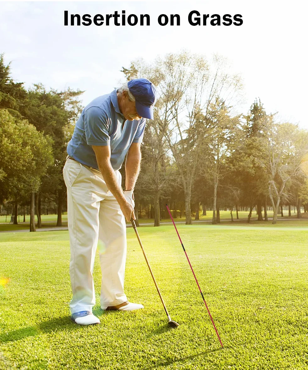 Rhino Valley Golf Alignment Sticks wskaźnik kierunku 2 sztuki składanych drążków do golfa z przezroczystą rurką