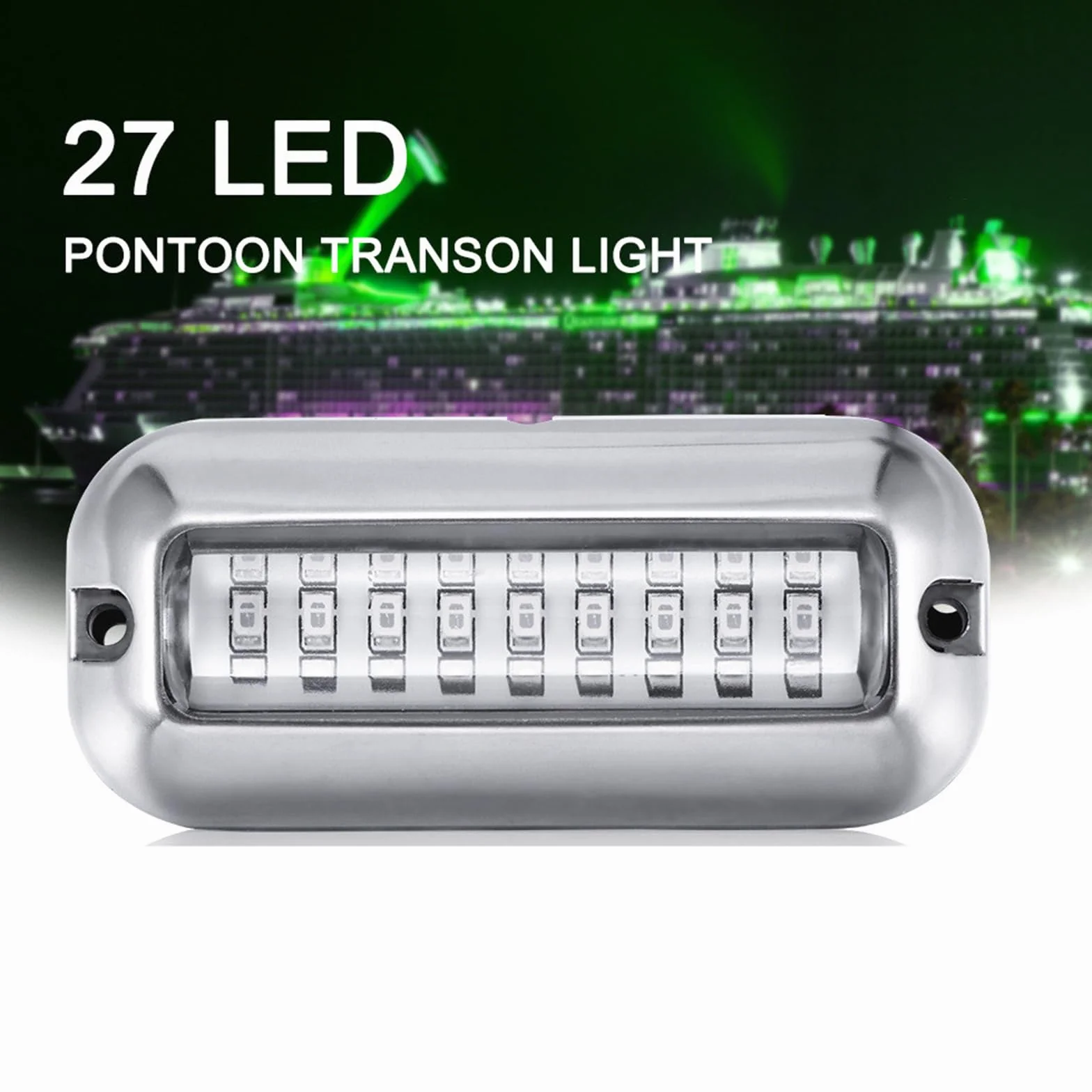 2 x 27 diod LED, podwodne światło łodzi, 12 V-30 V, tylne światło ryb, sygnalizacja, do łodzi, na pokład, kajak, jacht, morski, ponton