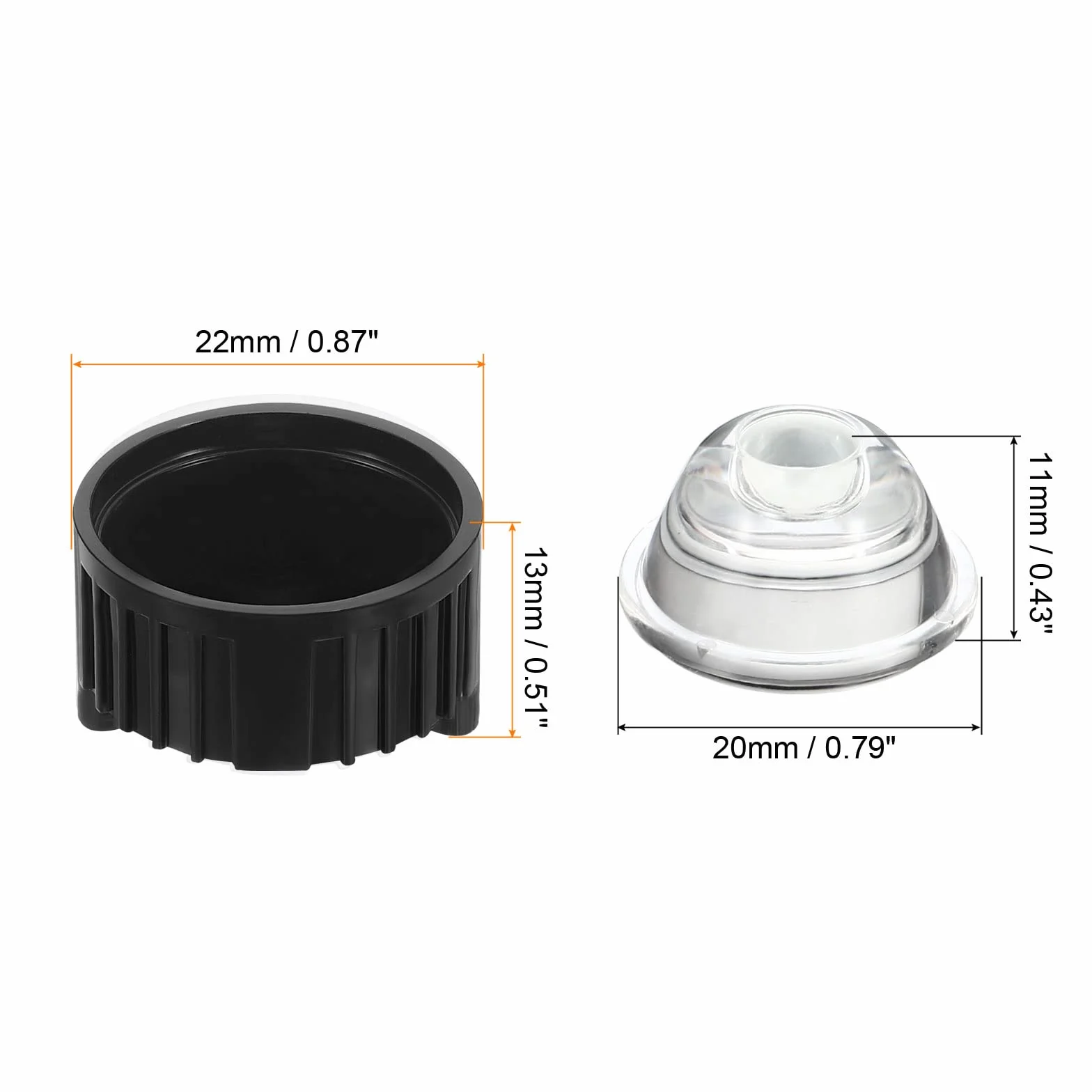 PATIKIL Obiektyw LED 20 mm 30 stopni z uchwytem stojaka, 20 zestawów soczewek LED do latarki, lampy DIY, czarna