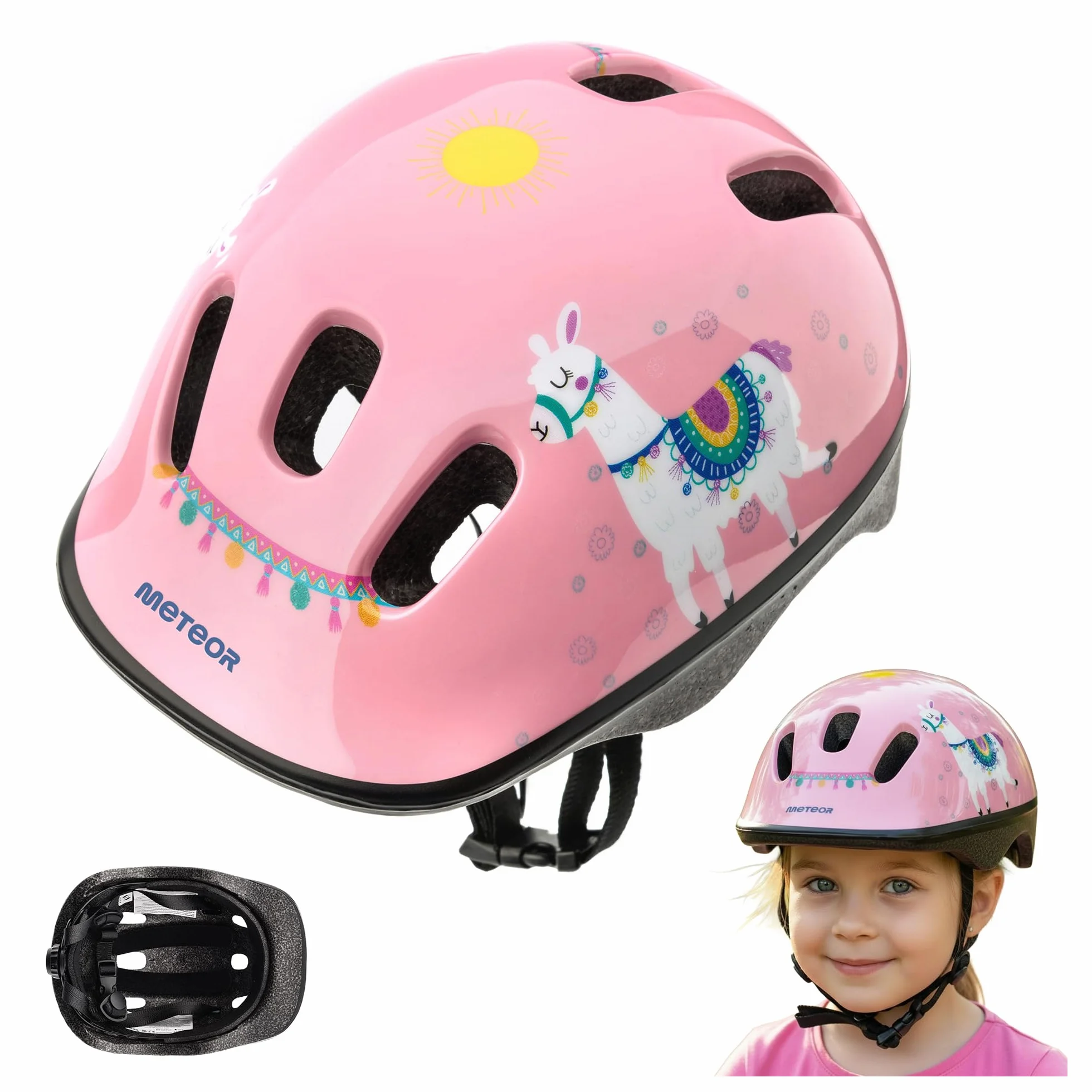 Kask Rowerowy Dla Dzieci – Dziecięcy Kask Rowerowy Na Rower Hulajnogę Rolki – Bezpieczny Kask Dla Dziewczynki i Chłopca – Kask Na Rower Dzieciecy Kaski Dziecięce Regulowane Kask Dla Dziecka METEOR