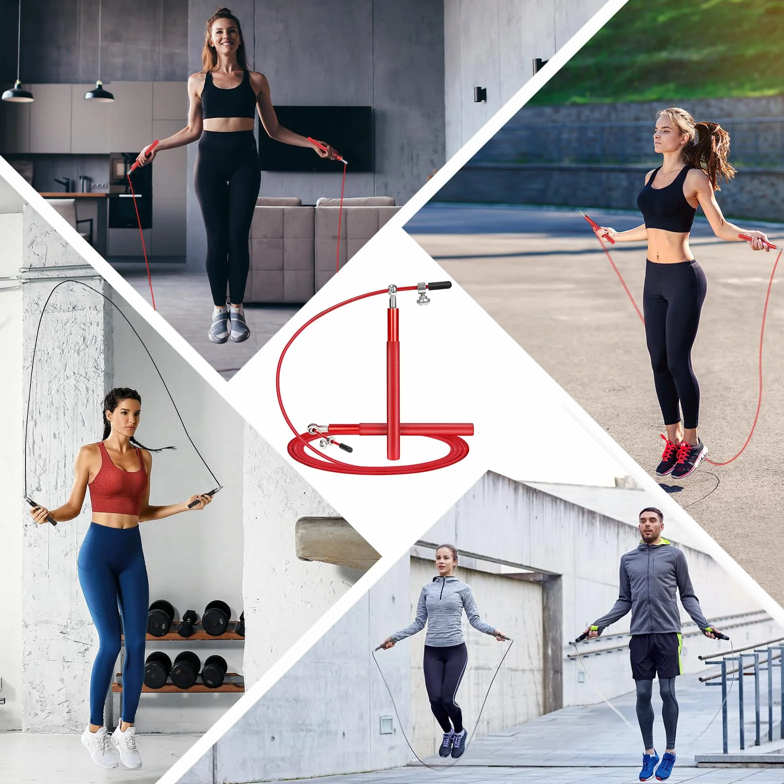 flintronic Speed skakanka, regulowana skakanka 300 cm, skakanka 360°, dla dorosłych, z podwójnym systemem łożyskowym i aluminiowym uchwytem, idealna do crossfitu, fitnessu, boksu i cardio