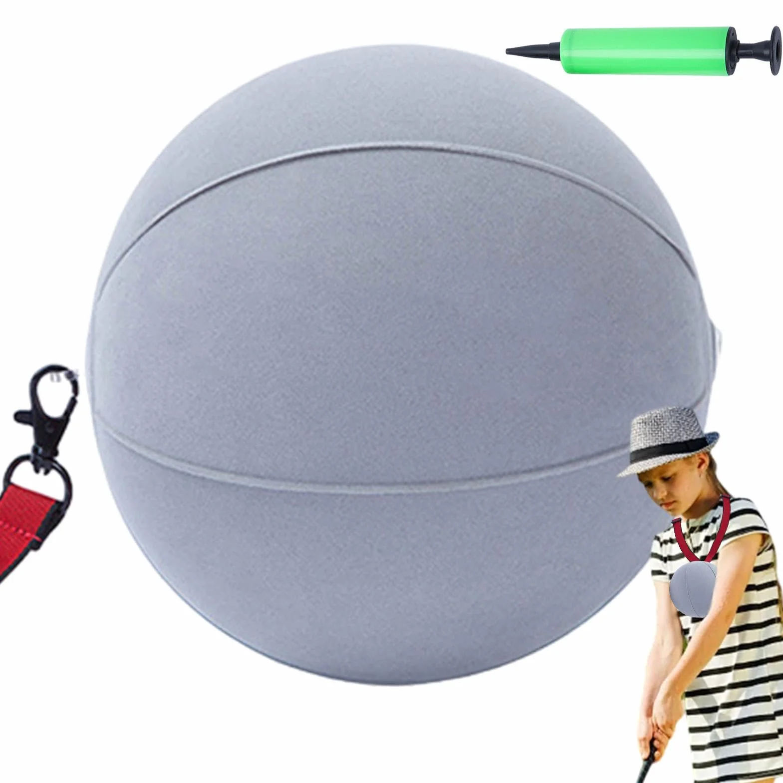 Smart Ball Golf Swing Trainer z pompką powietrza, inteligentny korektor postawy piłki dla początkujących golfistów, wspomagający trening korekcji postawy
