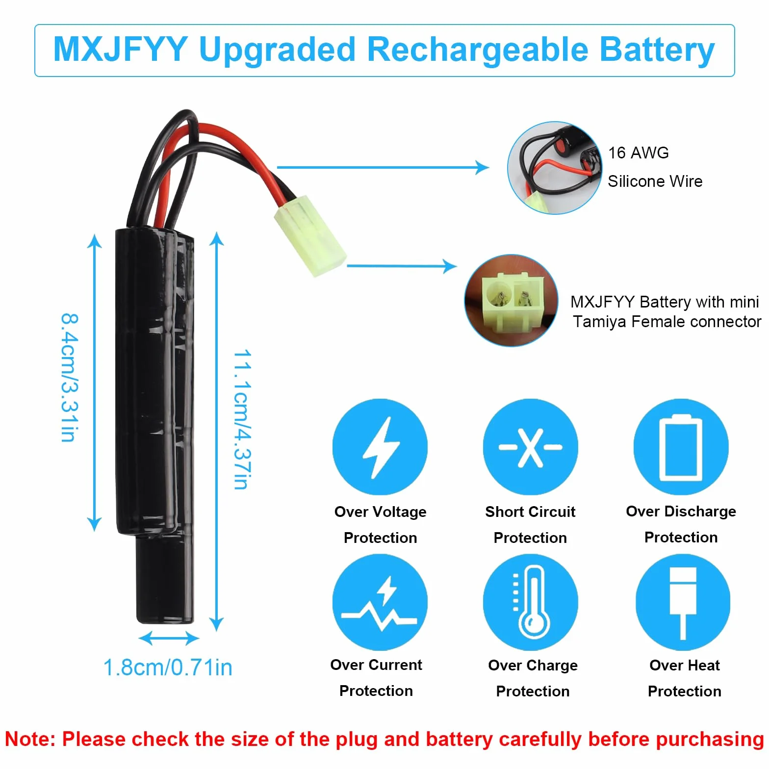 2 sztuki baterii Airsoft 8,4 V-1600 mAh