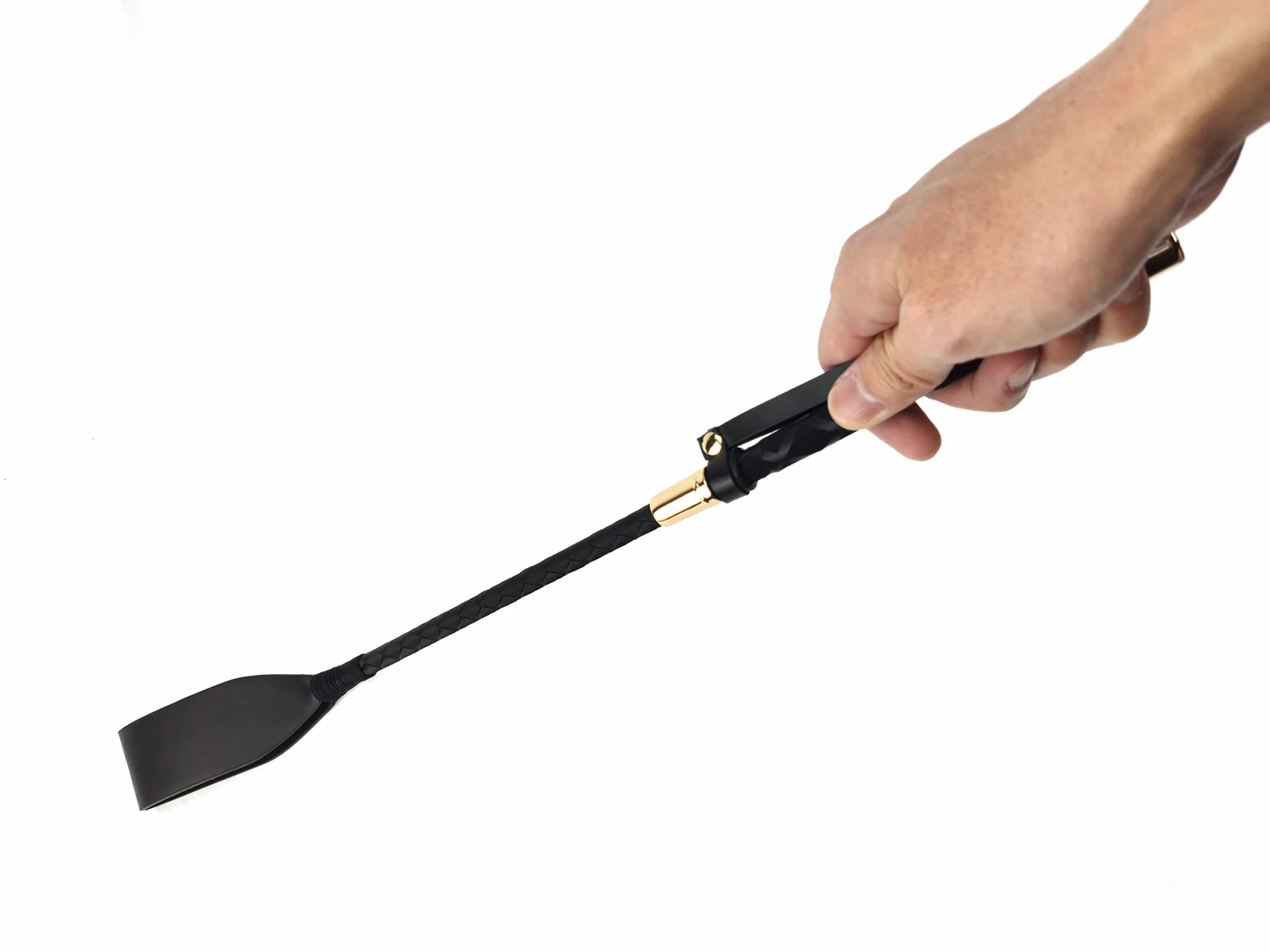 Azatemgo Skórzana jeździectwo ze sztucznej skóry z uchwytem i linką wiszącą 45 cm