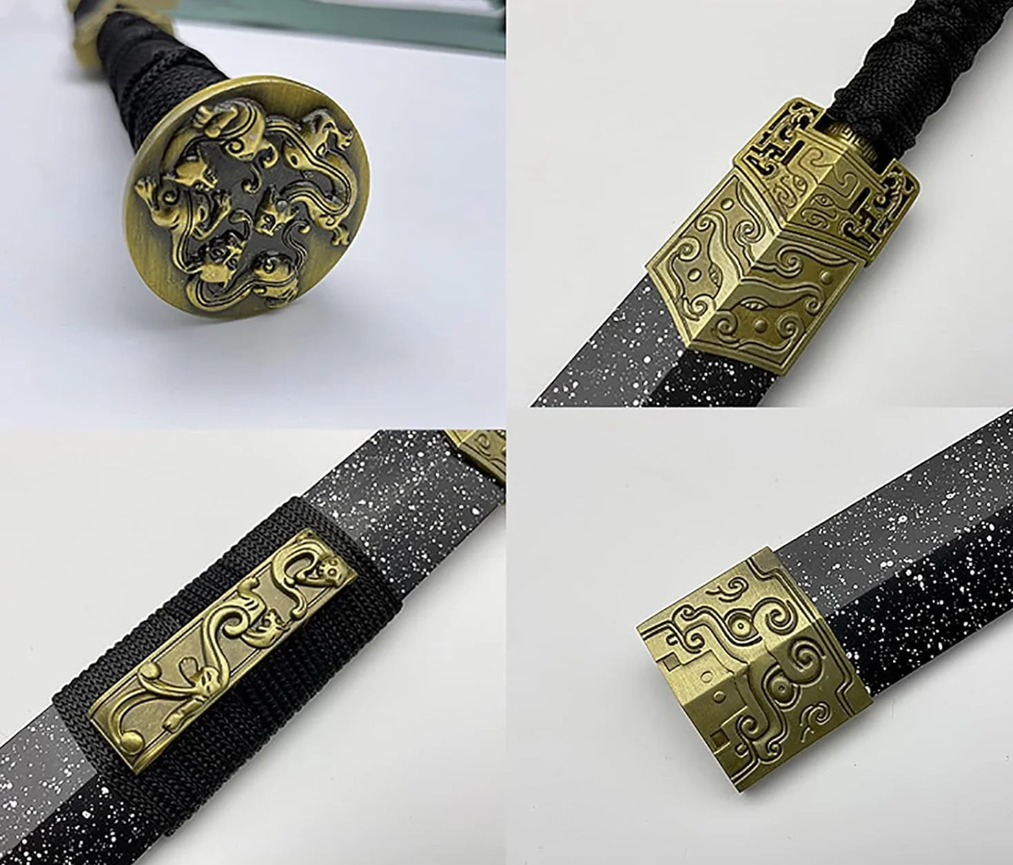 Chińskie miecze Han, tradycyjny proces produkcyjny, osłona z litego drewna w sprayu, drewniany prosty miecz, ręcznie robiony Bokken do cosplay, prezenty, sztuki walki, dekoracje-108CM