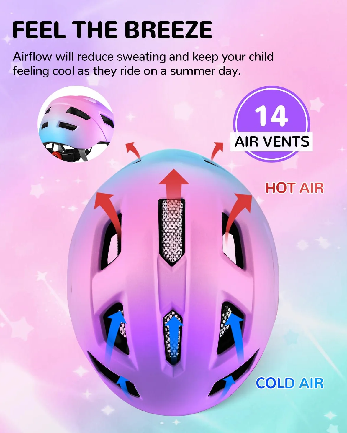 Dziecięcy kask rowerowy dla dziewcząt i chłopców, regulowany kask rowerowy dla dzieci, kask rowerowy, kask multisportowy do jazdy na deskorolce, jazdy na rowerze, jazdy na rolkach, 52-56 cm