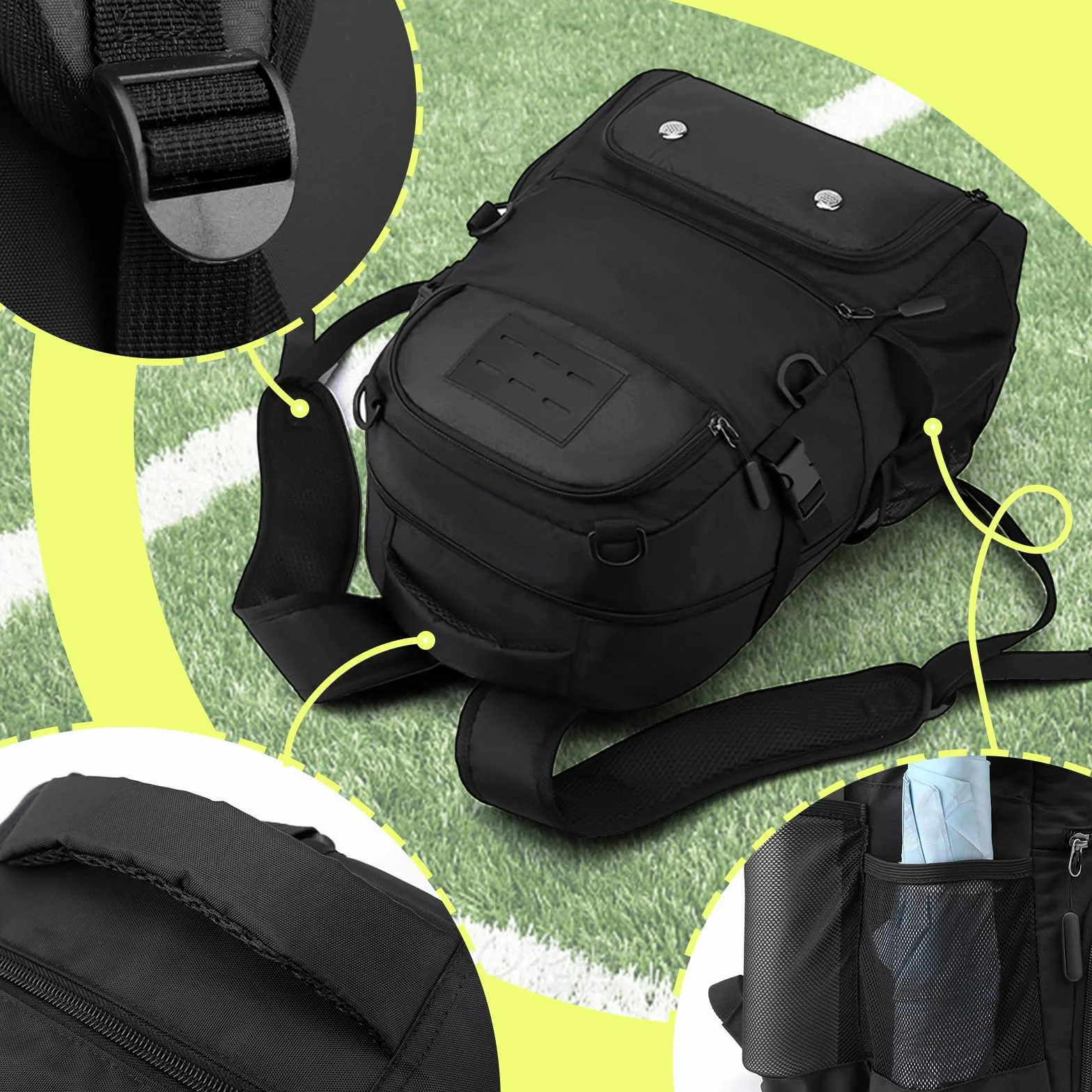 Plecak do koszykówki z przegrodą na buty 30 l czarny