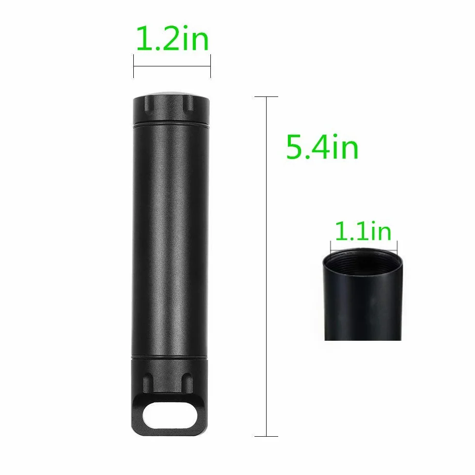 2 x wodoodporna zewnętrzna kapsułka edc EDC Survival pojemnik aluminiowy kapsułka tabletka uchwyt na pigułki dopasowanie hermetycznej butelki (czarna i szampańska)