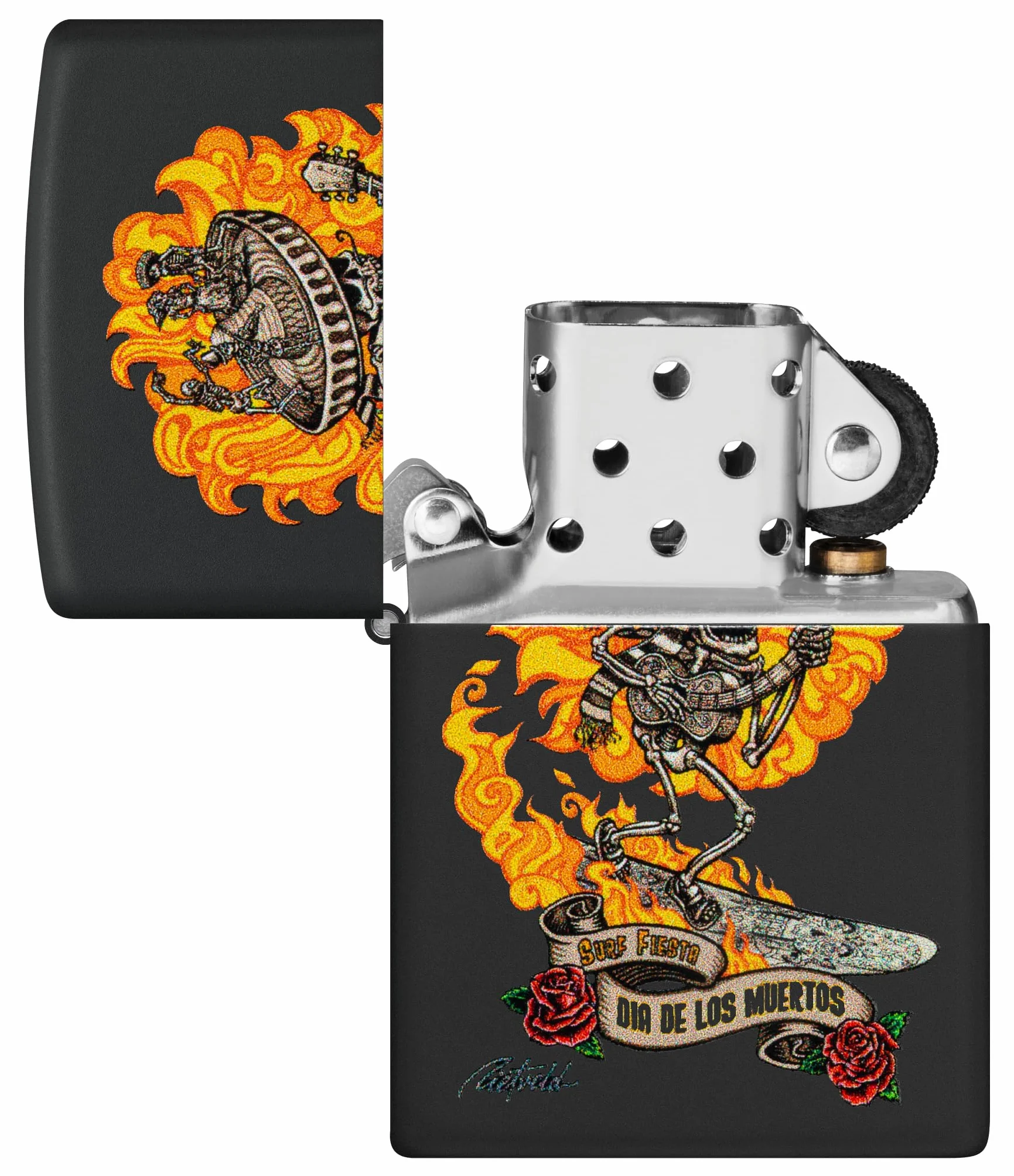 Zippo Rick Rietveld Zapalniczka Sztormowa Wielokrotnego Użytku Wiatroodporna Czarny Matowy