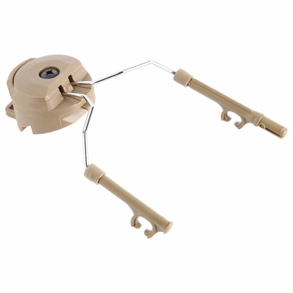 Adapter do kasku – 2 szt. plastikowy + stalowy kask szyna łukowa podwieszenie zestaw słuchawkowy do Peltor Comtac (kolor: Opaleniony)