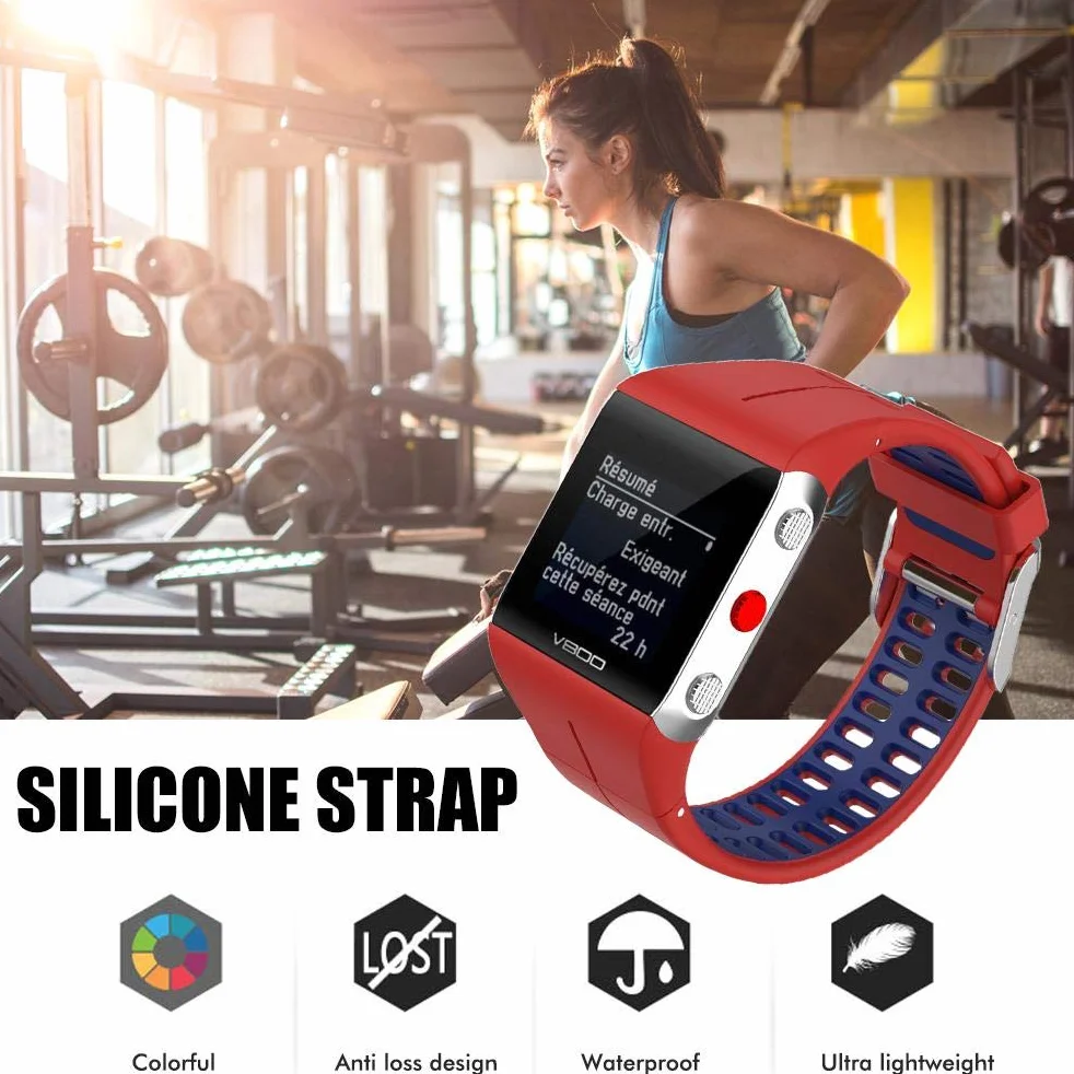 spier Silikonowy pasek do zegarka POLAR v800, miękkie wygodne zamienne paski do smartwatcha do szybkiego zwalniania paska do POLAR v800