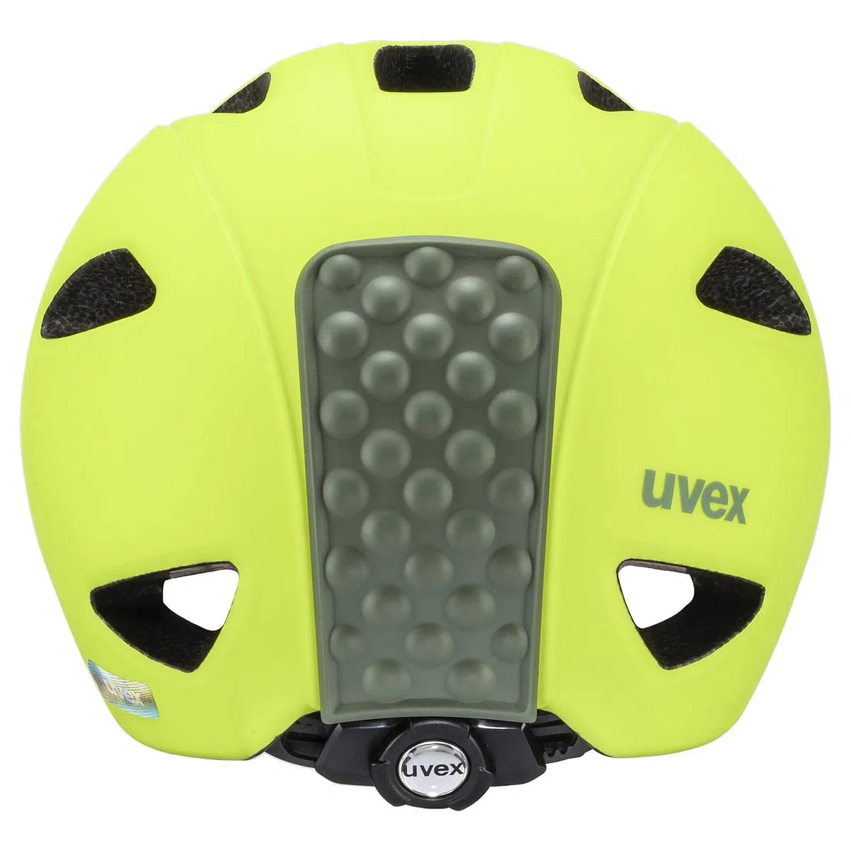 uvex oyo - lekki kask rowerowy dla dzieci - indywidualna regulacja wielkości - możliwość zainstalowania światła LED - neon yellow-moss green matt - 50-54 cm