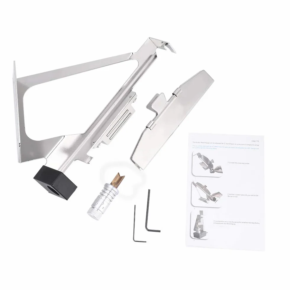 Wallfire Łucznictwo Fletching Jig, trwałe aluminiowe strzały do łucznictwa Fletching Jig Pióro Stick narzędzie do samodzielnego wykonania łucznictwa, strzały pióra, łopaty, 23 × 19,5 × 12 cm