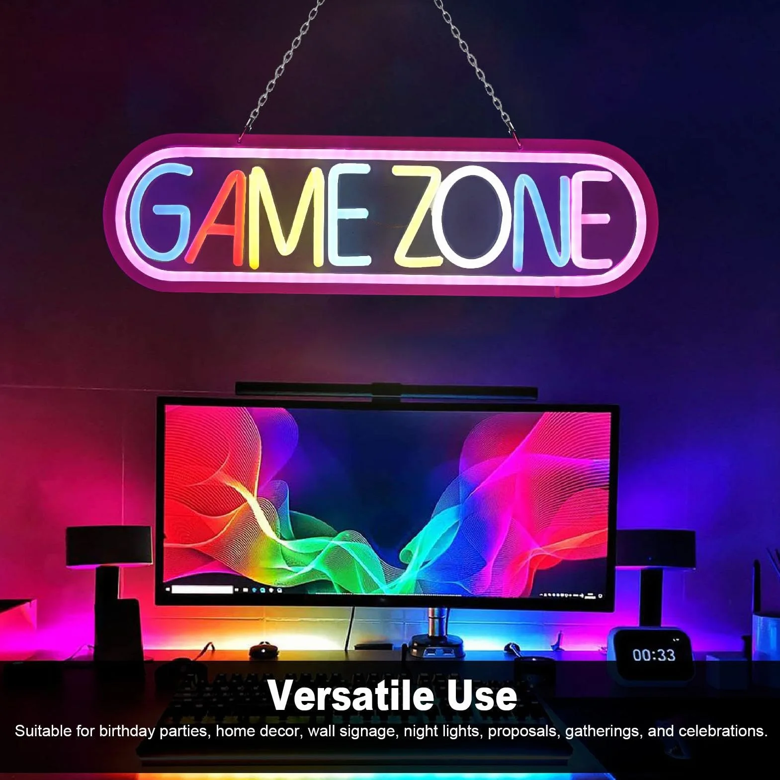 Neonowa tabliczka LED do strefy zabaw, kolorowe neonowe światło dekoracyjne na ścianę z USB
