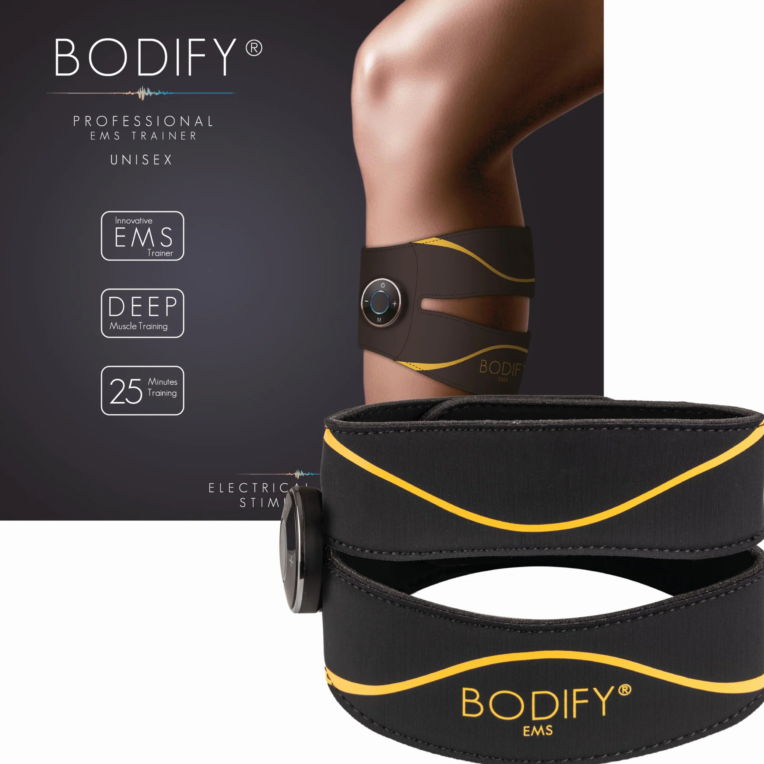 Bodify® EMS Calf Trainer Pro – Ukierunkowana aktywacja mięśni łydek! – Aktywacja mięśni – Trening EMS – Trening mięśni łydek – dla mężczyzn i kobiet ORYGINAŁ