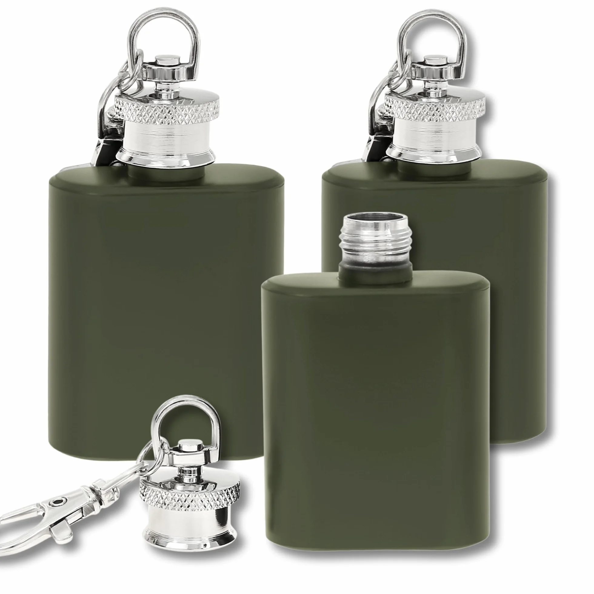 Flanacom Mini Piersiówka 30ml Brelok ze Stali Nierdzewnej – Camping, Outdoor, Prezenty Mężczyzn