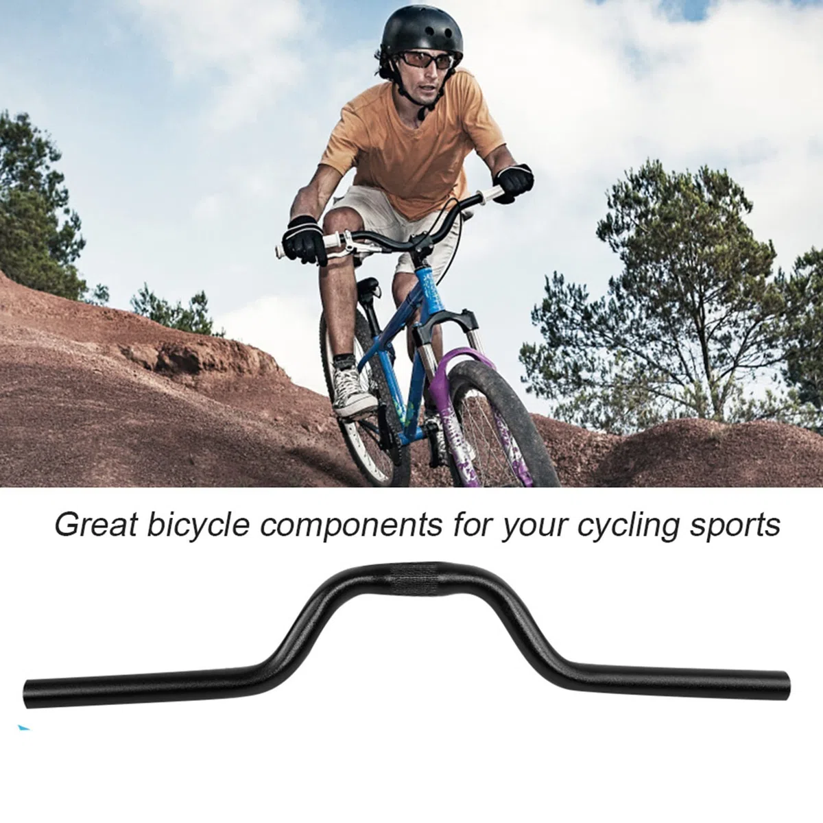 Akozon Aluminiowa Kierownica Rowerowa ze Stałym Zębatką Bar 25.4 mm x 520, Kierownica Rowerowa Matowa Aluminiowa do Roweru, Składanego Roweru i Skutera Równowagowego. Cruiser