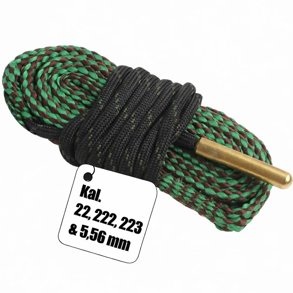 Sznurek do czyszczenia lufy do broni palnej, kaliber .22, .223 i 5,56 mm – Skuteczny zestaw do czyszczenia broni do pistoletów, karabinów i strzelb – Wielokrotnego użytku i przenośne