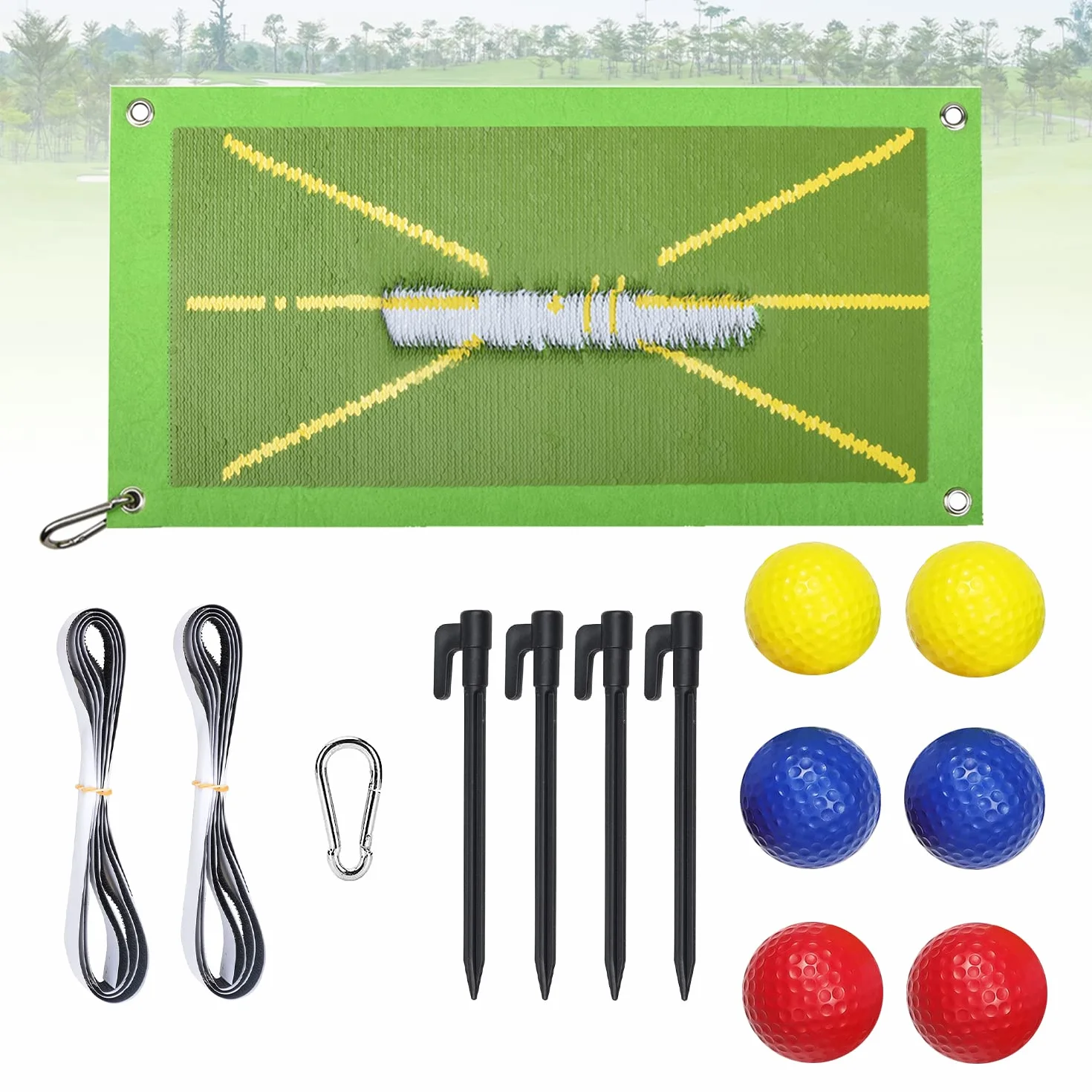 Zestaw 14 mat treningowych do golfa, 50 x 25 cm, pomoc w golfa i ćwiczeń, pomoc w ćwiczeniach, do użytku na zewnątrz, przenośna mata do ćwiczeń