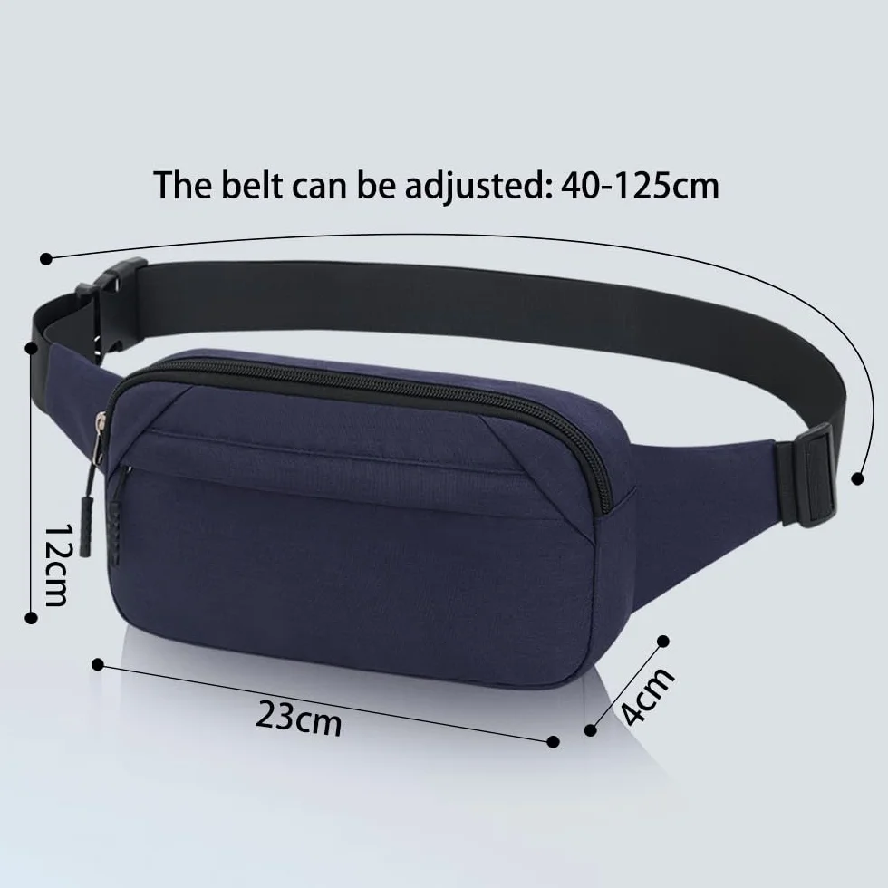 Saszetka na pas męska damska mała torebka na pasku sportowa Bum Hip Bag mężczyźni kobiety Waist Fanny Pack na podróże, wędrówki, trening psa na świeżym powietrzu, niebieski, 23x4x12 cm, sport
