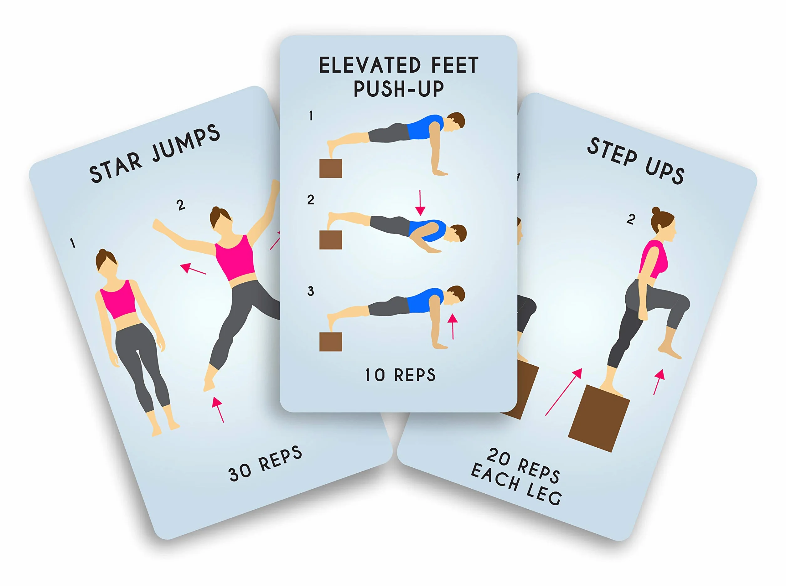 Gift Republic GR490056 100 Get Fitness karty aktywności, niebieskie