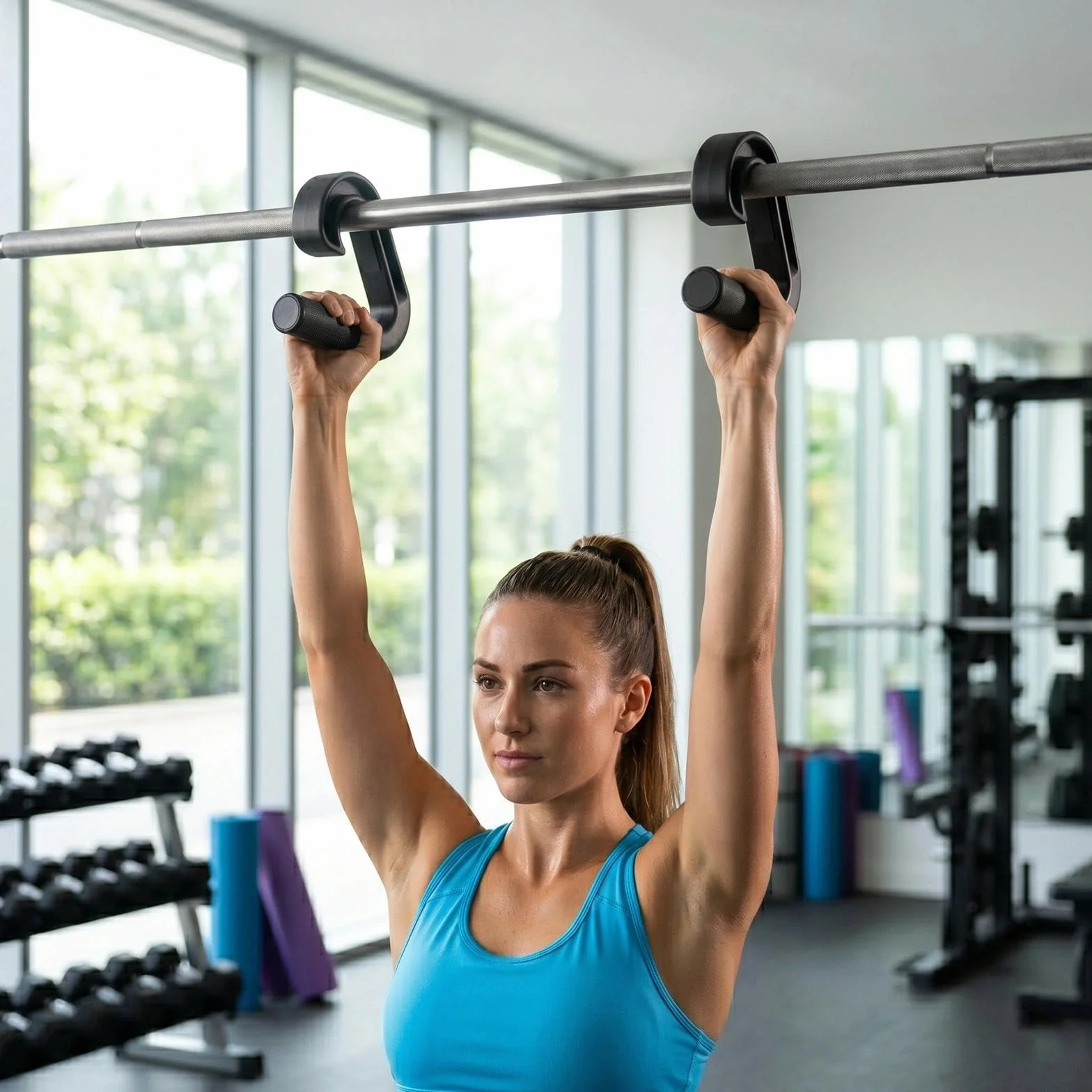 2 szt. Double D Fitness uchwyty 90 stopni, haki do podciągania, uchwyty do podciągania, uchwyty do podciągania, do drążków do podciągania, treningu pleców, długich hantli