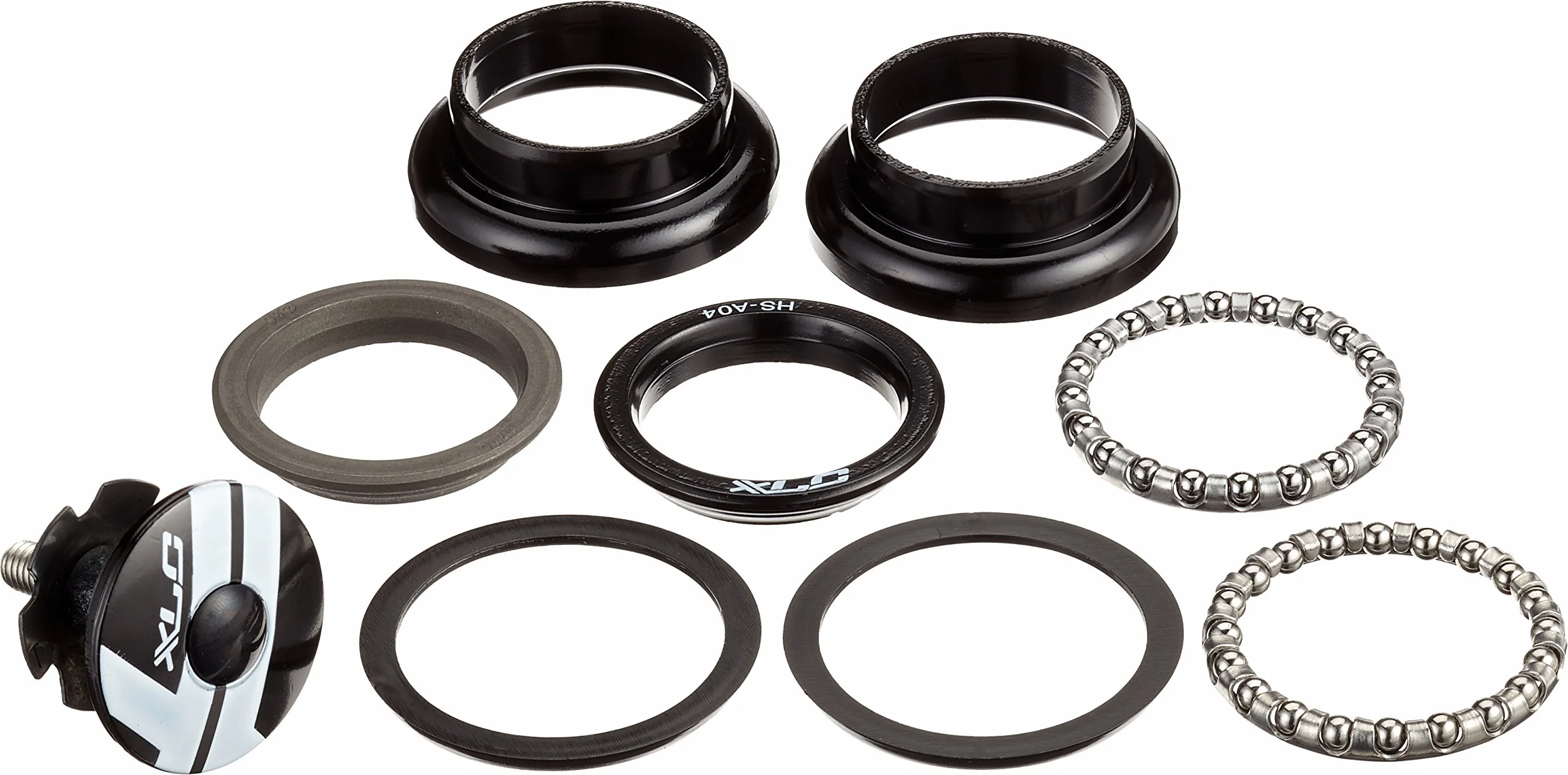 XLC akcesoria A-Head-zestaw sterujący MTB HS-A04 1 1/8 cala, czarny, 30,0 mm