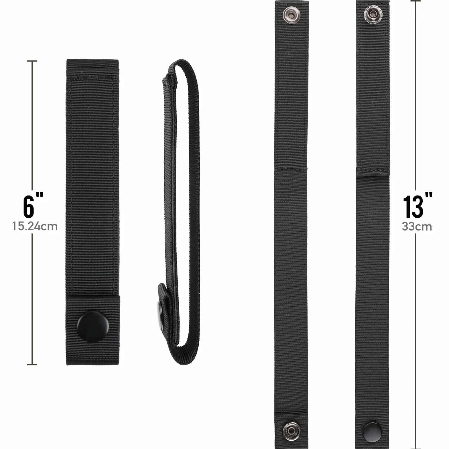 WYNEX Molle Strap 15 cm, taktyczny pasek Molle Molle, pasek na zatrzask, nylonowe paski na kciuki, 4 opakowania