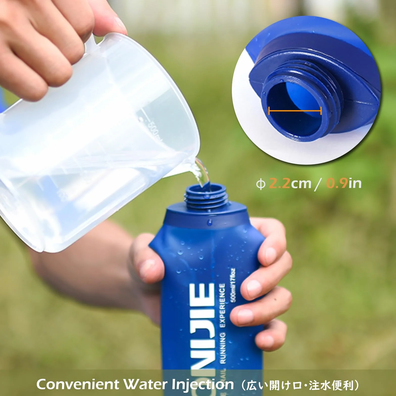 TRIWONDER Składana butelka z TPU na wodę 250 ml bez BPA do biegania