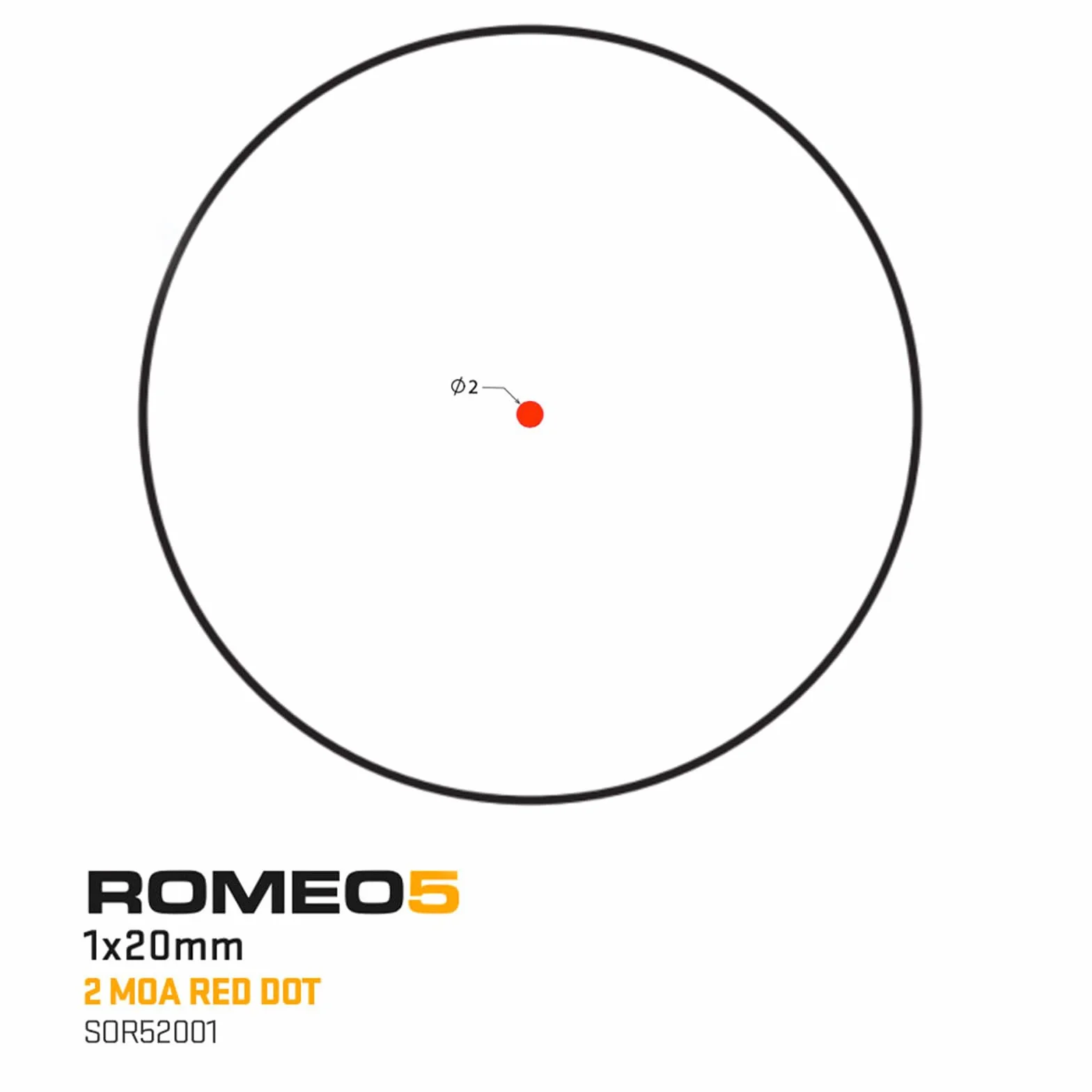 Sig Sauer Romeo5 1x20mm 2 MOA Red Dot Sight, Black