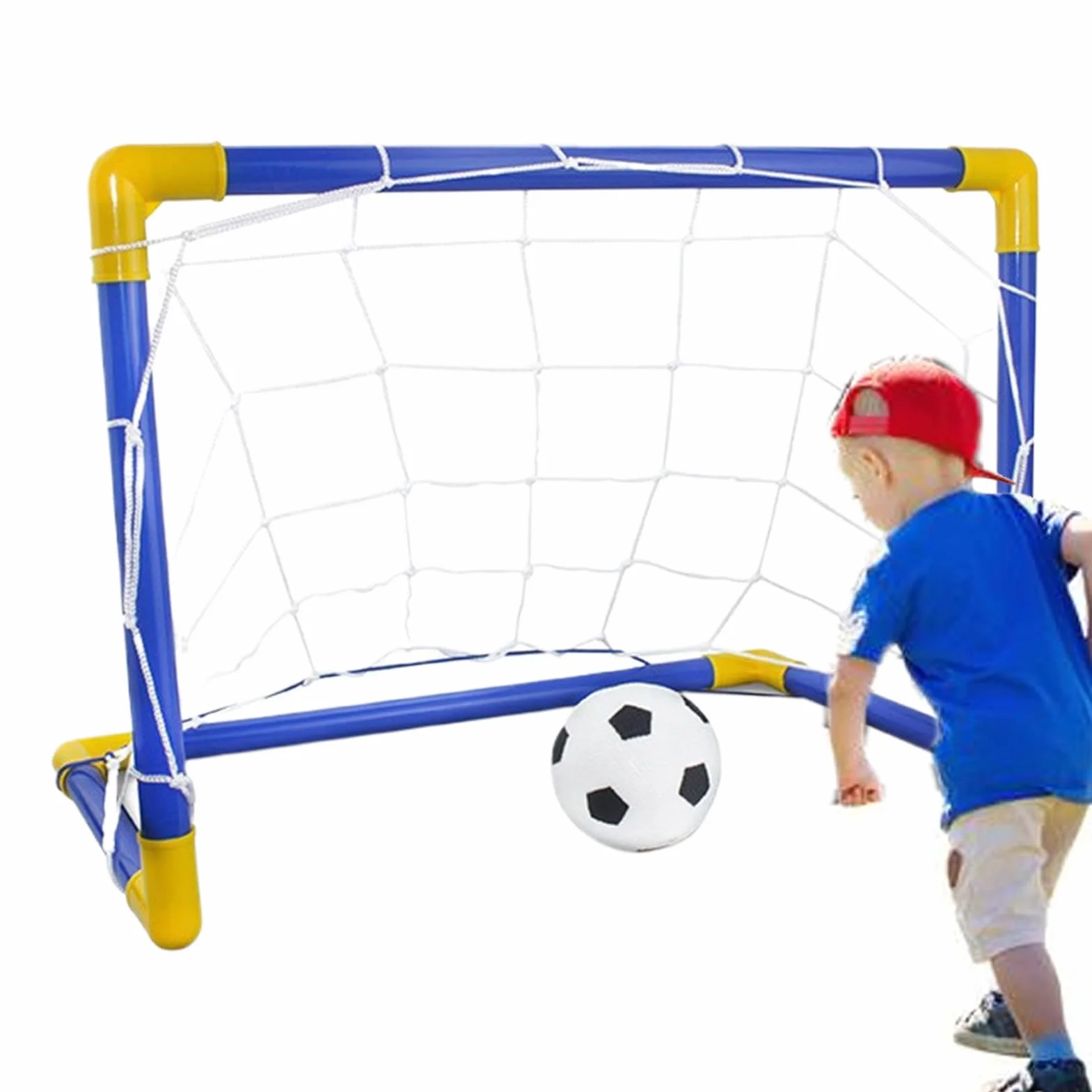 Soccer Net, Training Target, Portable Foldable Design, Durable Frame Construction, Football Goal, Ideal for Kids Practice, Indoor Drills, Outdoor Games, Backyard Skills Development