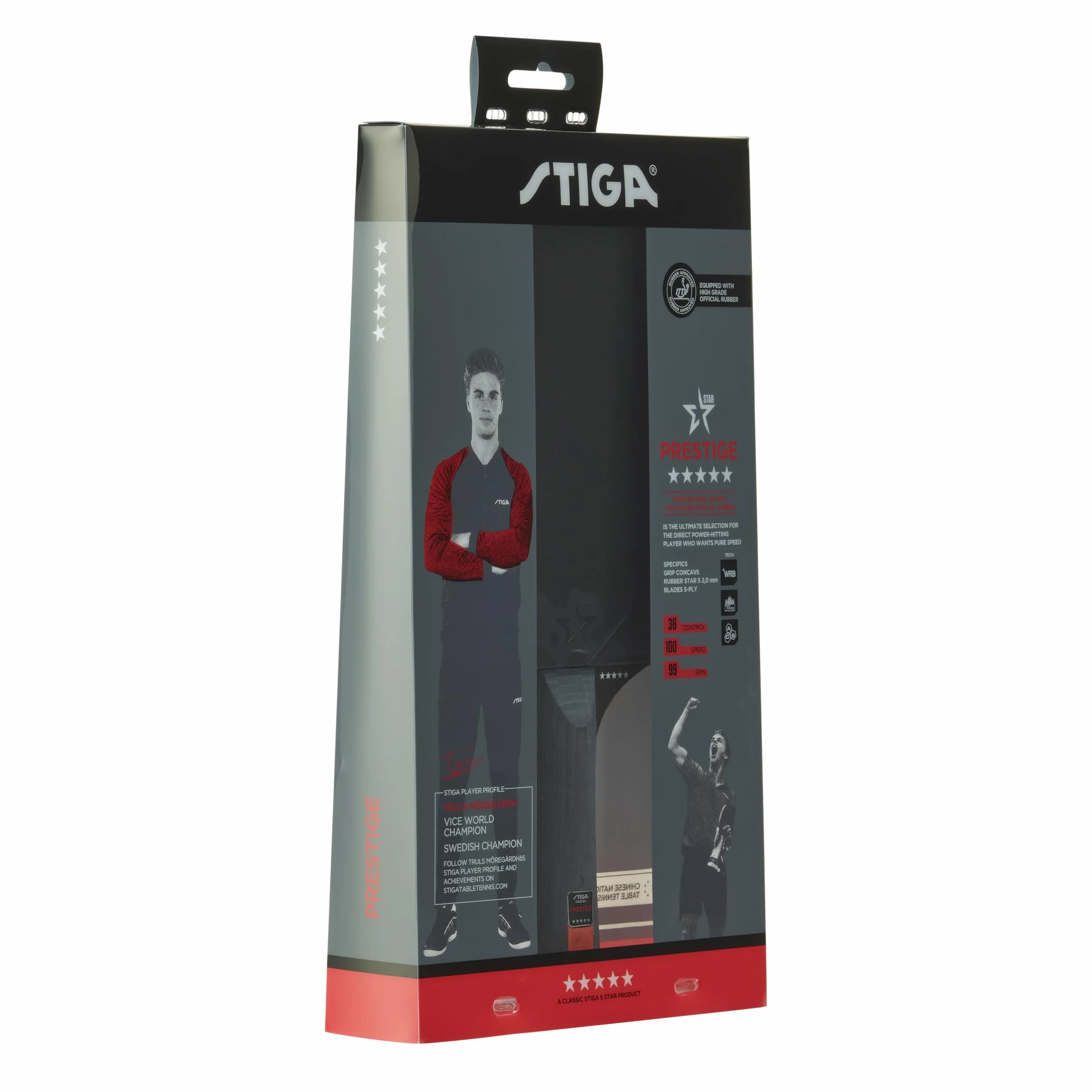 Stiga Prestige 5 Rakieta do Tenisa Stołowego Czarny