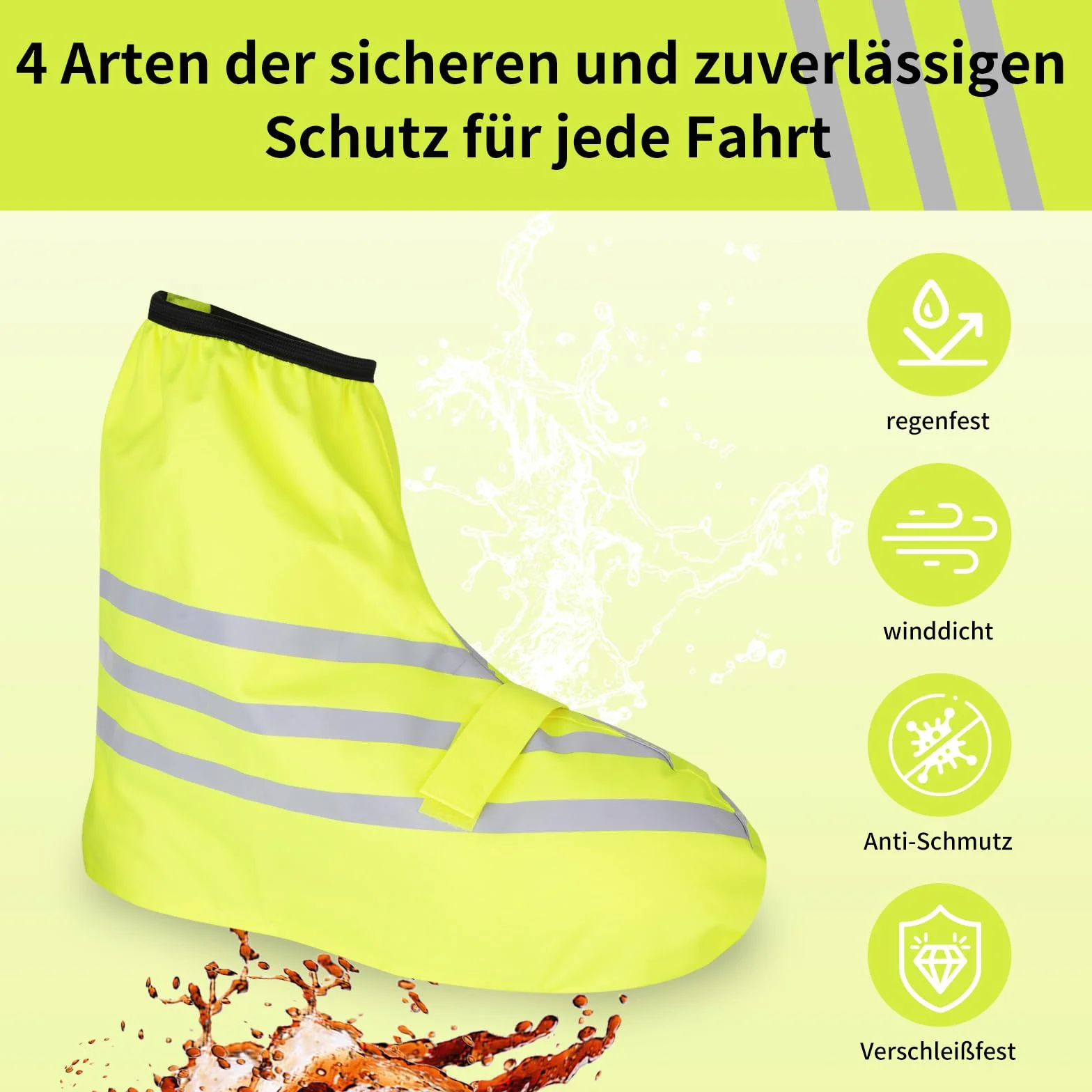 Wodoszczelne ochraniacze na buty rowerowe z odblaskami