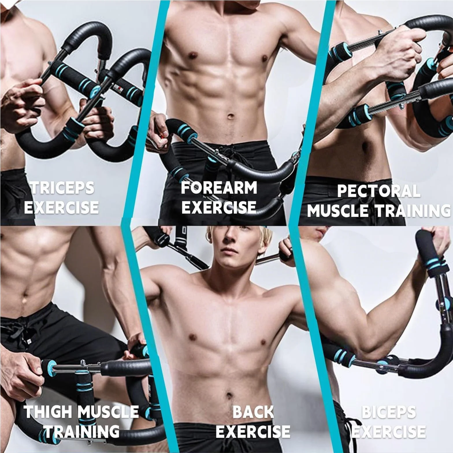 Regulowany Twister Arm Trainer w kształcie litery U do ćwiczeń klatki piersiowej, bicepsa, tricepsa i pleców - trójpoziomowy wzmacniacz przedramion