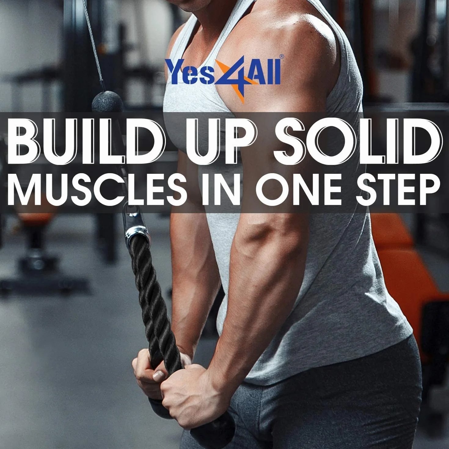 Yes4All Mocowanie linki Tricep 68 cm 91 cm do maszyn do ćwiczeń system koła pasowego