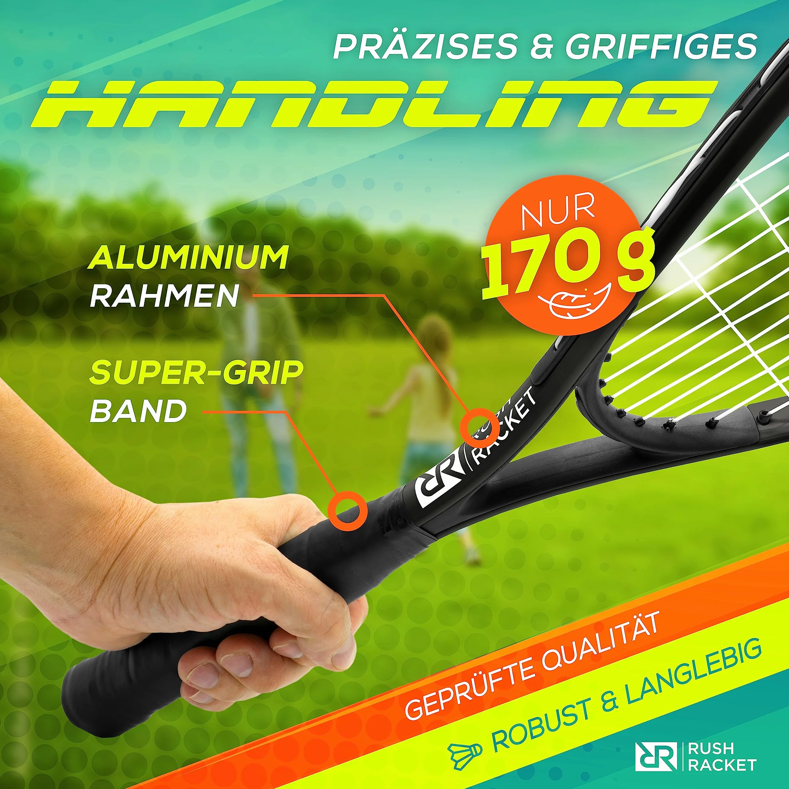 RS3 Speed zestaw 5-częściowy do badmintona (2 rakiety, 5 x lotki, 1 x softball, 8 x oznaczenie polowe, 1 x torba do noszenia) zestaw crossmintona – zestaw do badmintona Turbo
