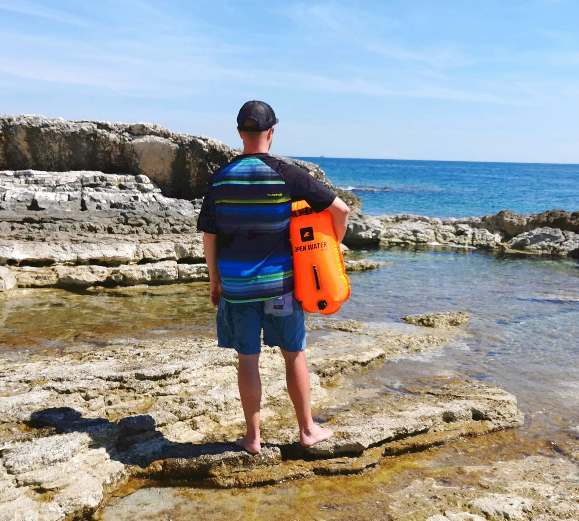 OPENWATER dmuchana boja do pływania XL 28L pomarańczowa