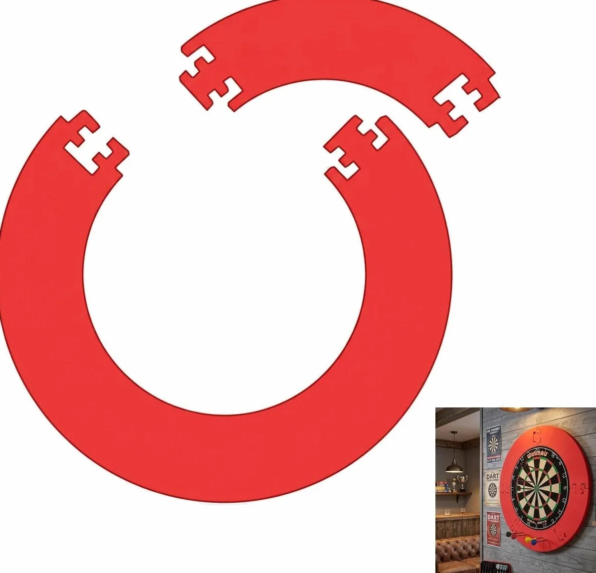 Dart Catchring Surround, pierścień do zbierania darta, 4-częściowy zestaw do ochrony ściany